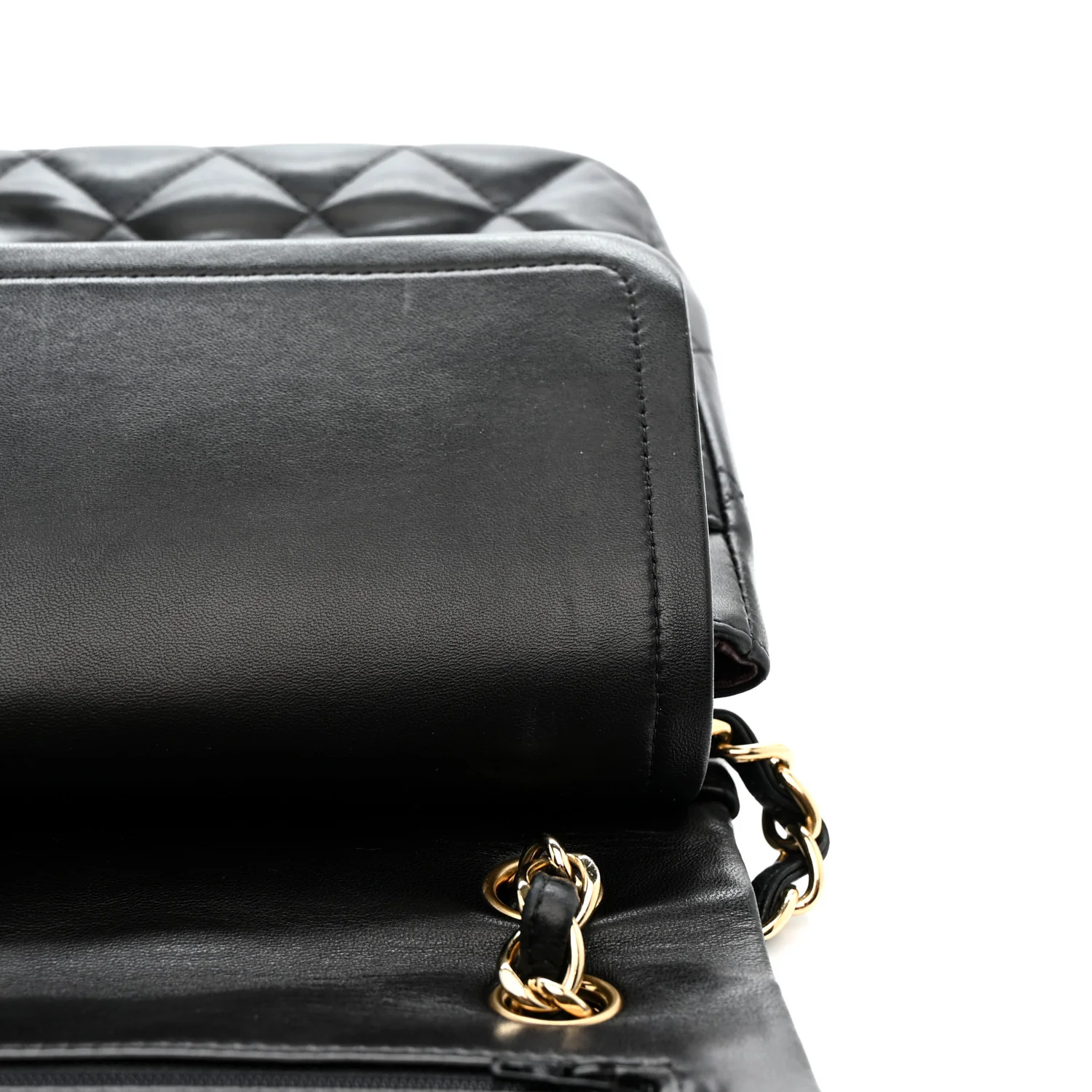Lambskin Quilted Jumbo Double Flap Black - Image 11
