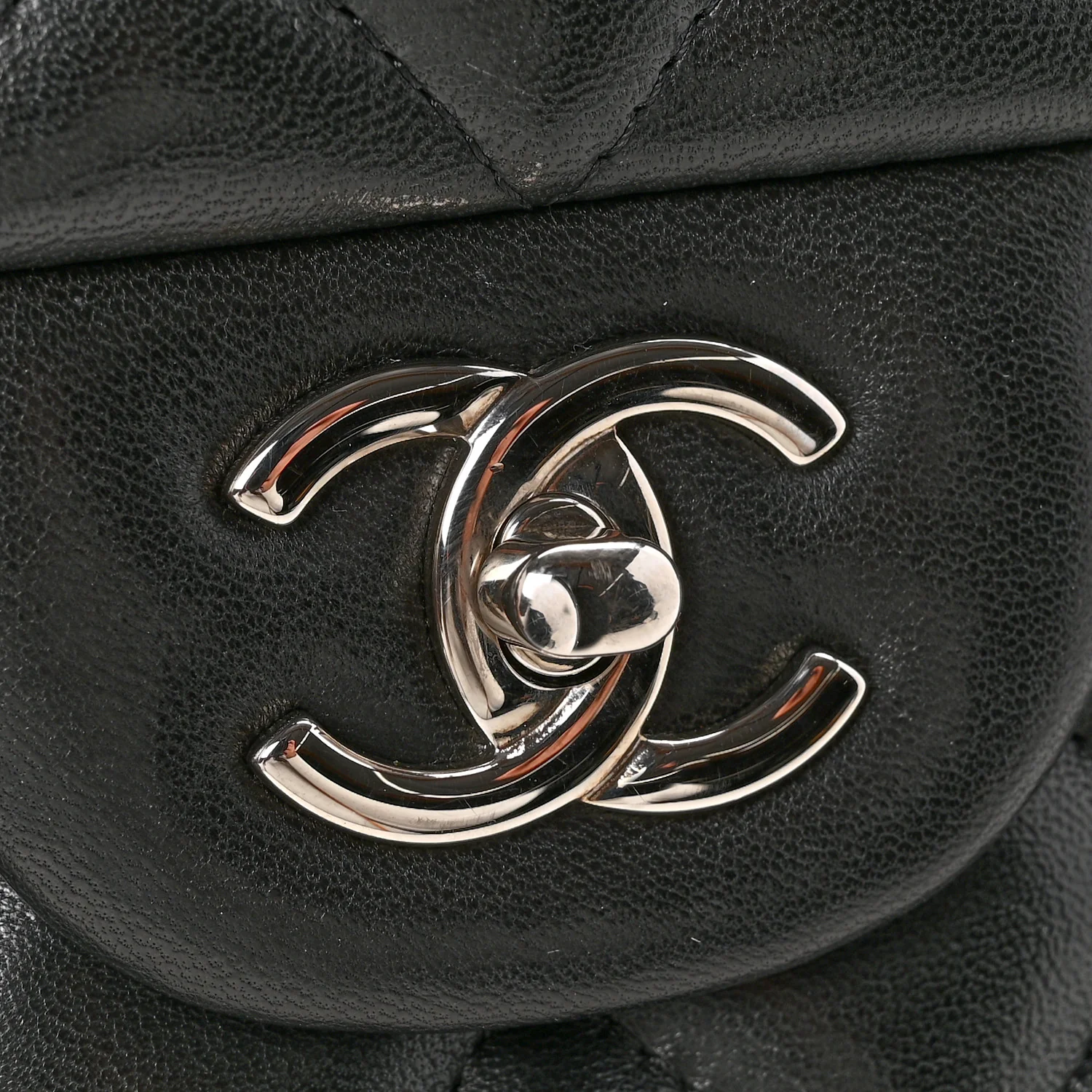 Lambskin Quilted Jumbo Double Flap Black - Image 11