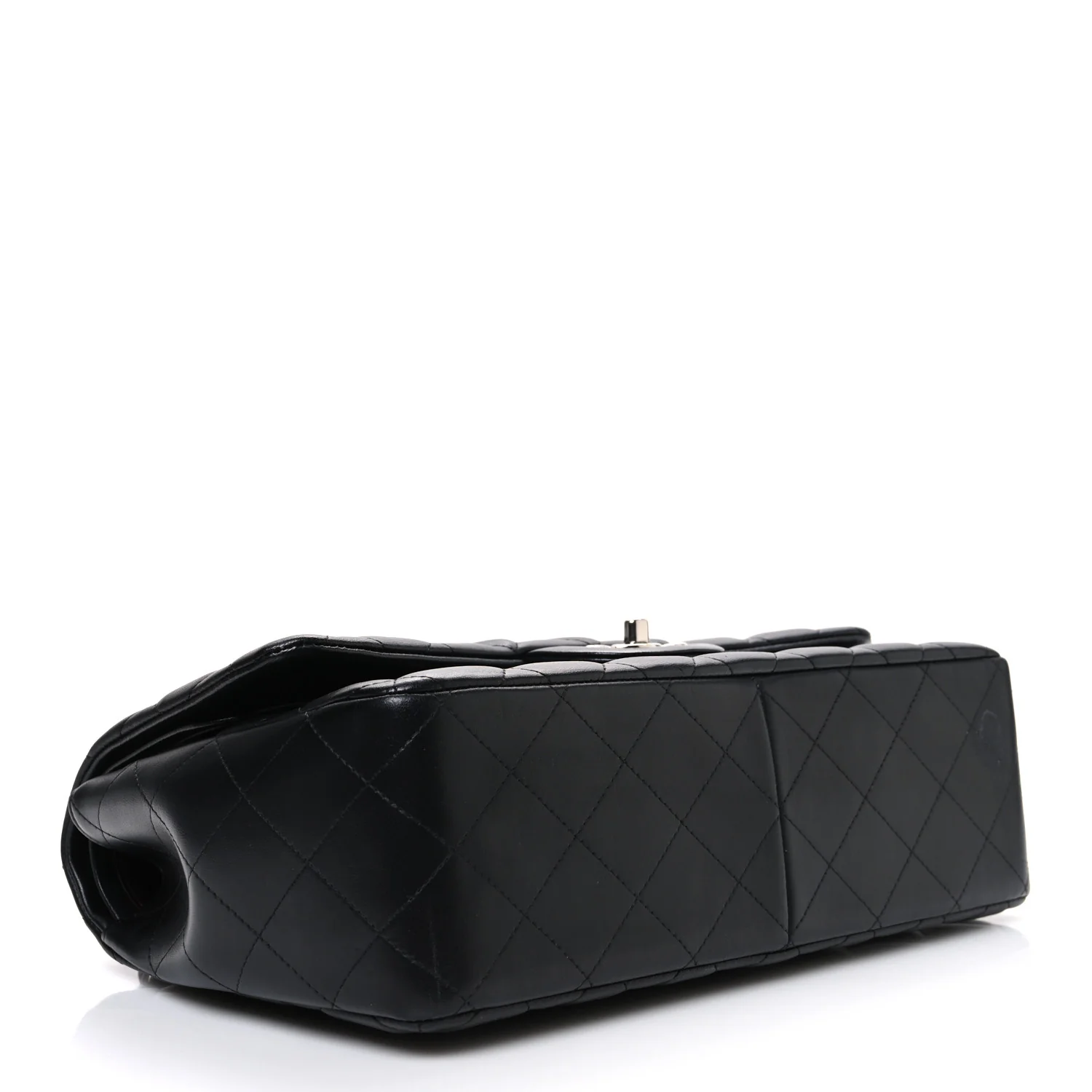 Lambskin Quilted Jumbo Double Flap Black - Image 4