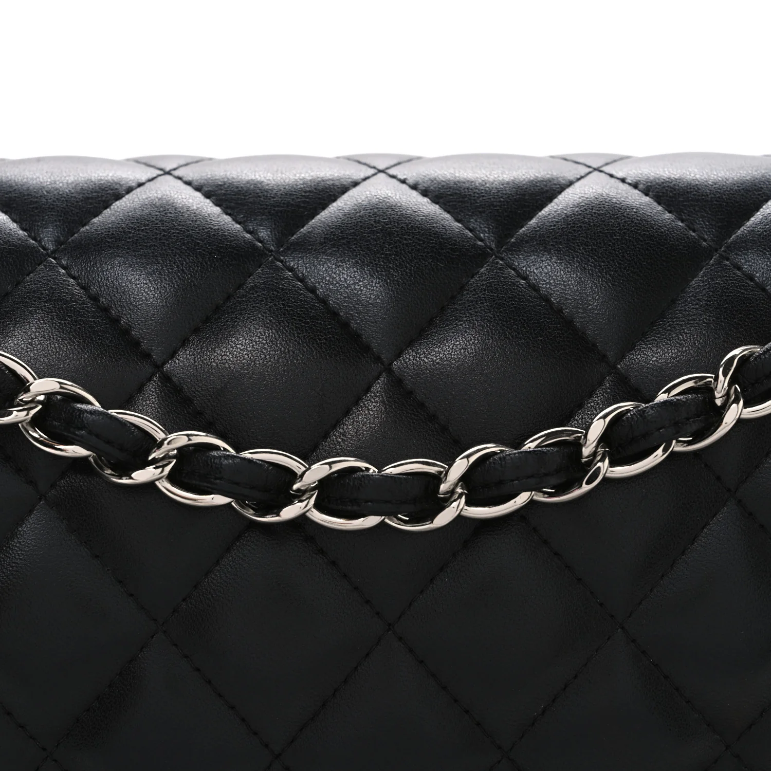 Lambskin Quilted Jumbo Double Flap Black - Image 8