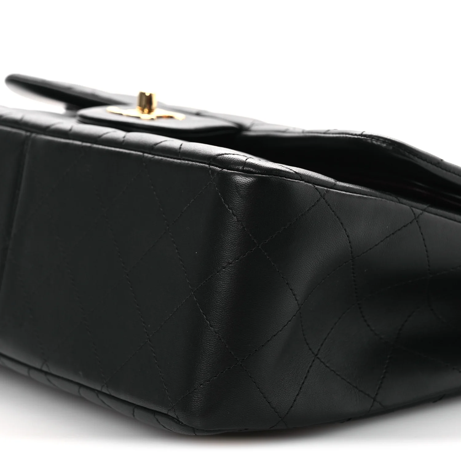 Lambskin Quilted Jumbo Double Flap Black - Image 10