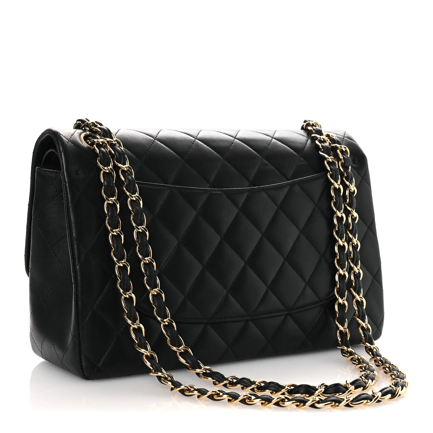 Lambskin Quilted Jumbo Double Flap Black - Image 3