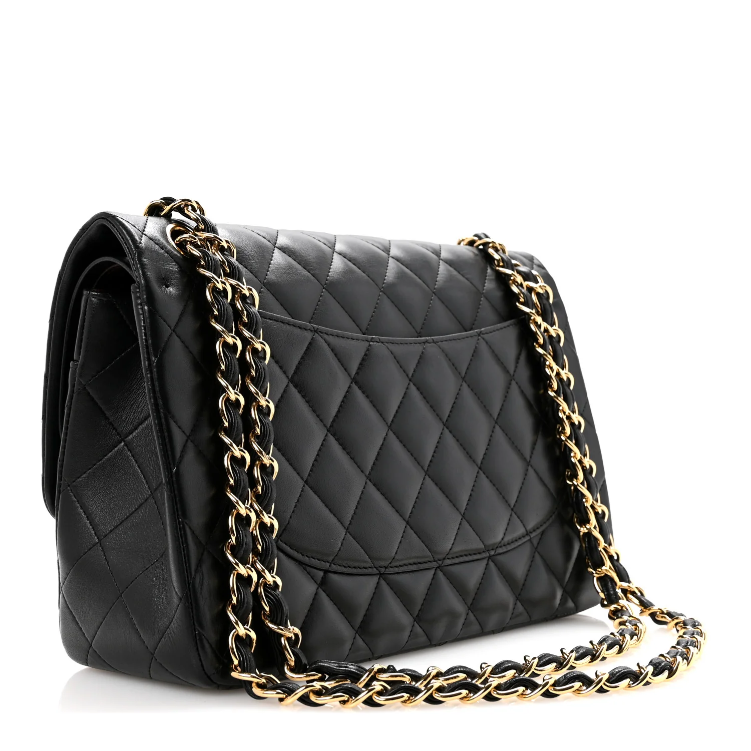 Lambskin Quilted Jumbo Double Flap Black - Image 3
