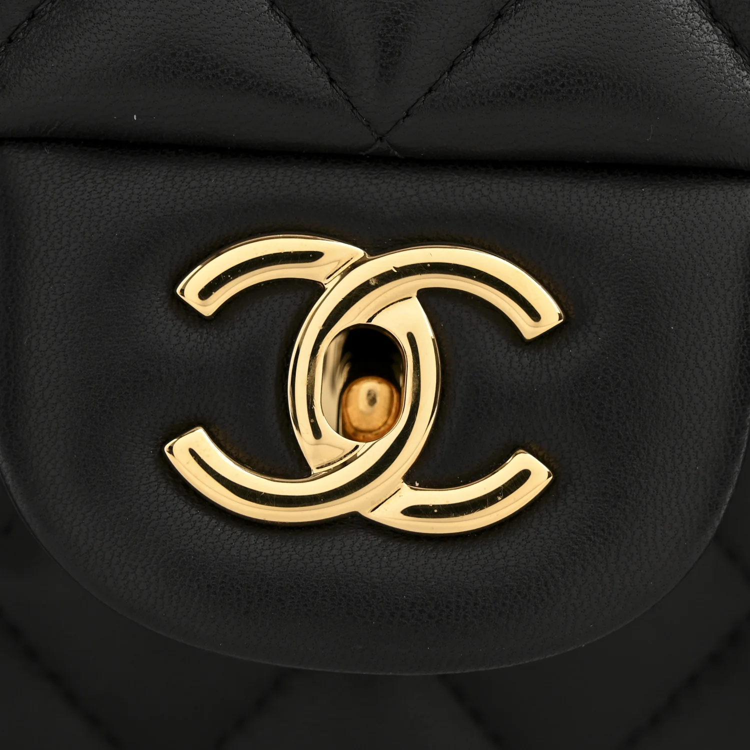 Lambskin Quilted Jumbo Double Flap Black - Image 12