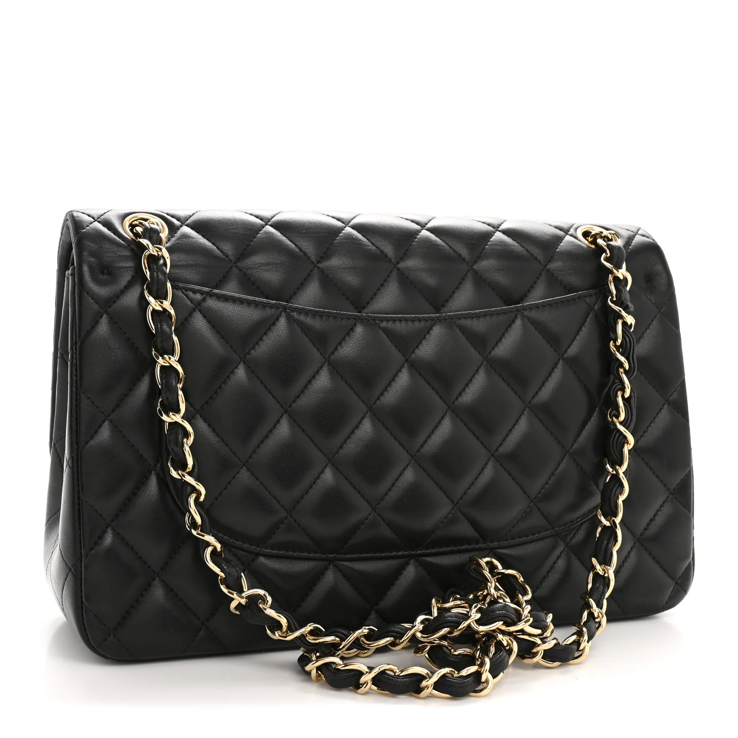 Lambskin Quilted Jumbo Double Flap Black - Image 3