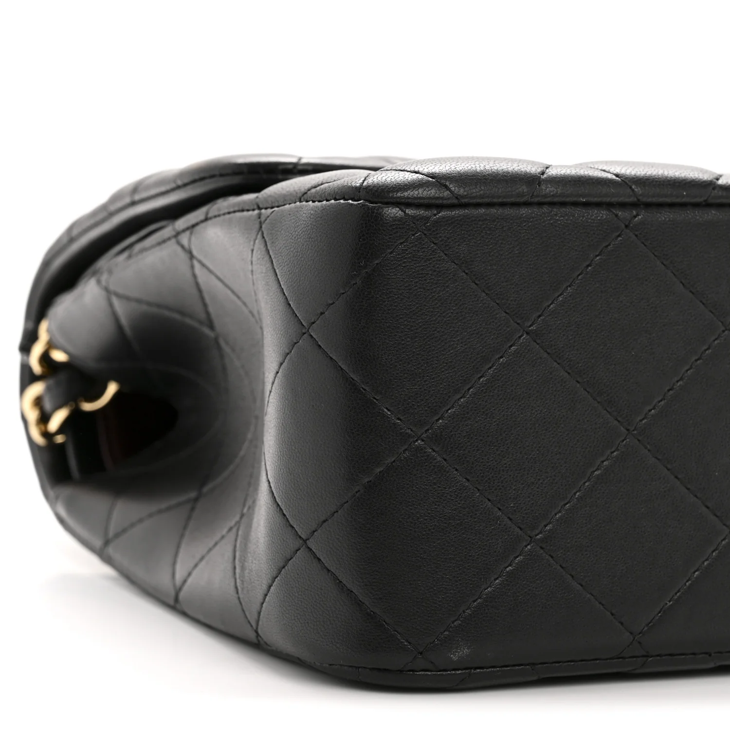 Lambskin Quilted Jumbo Double Flap Black - Image 9