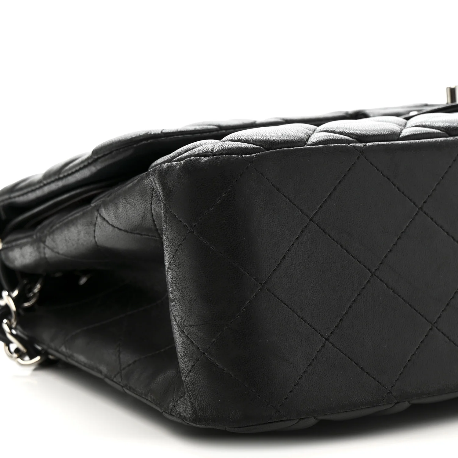 Lambskin Quilted Jumbo Double Flap Black - Image 9