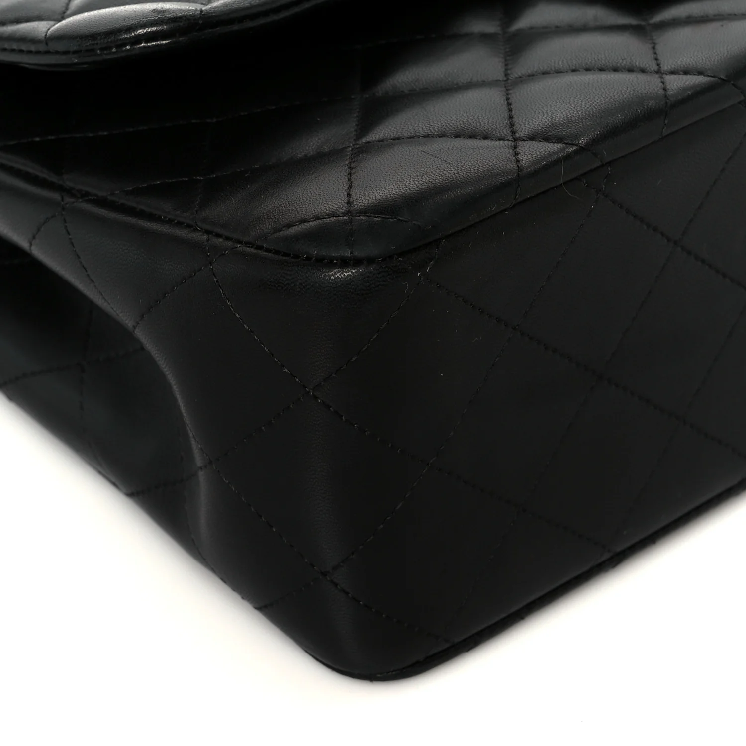 Lambskin Quilted Jumbo Double Flap Black - Image 10
