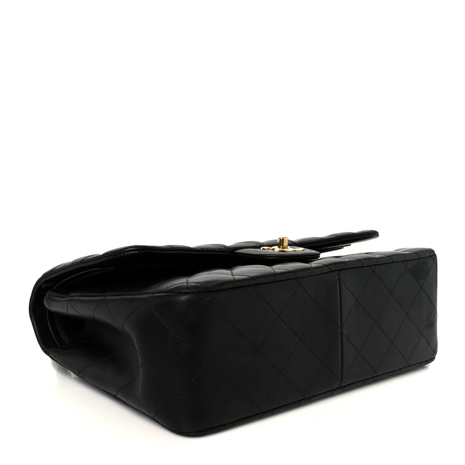 Lambskin Quilted Jumbo Double Flap Black - Image 4