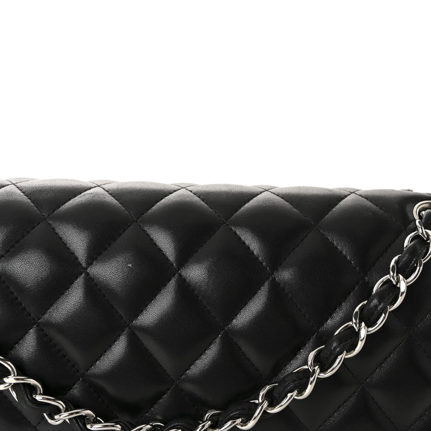 Lambskin Quilted Jumbo Double Flap Black - Image 8