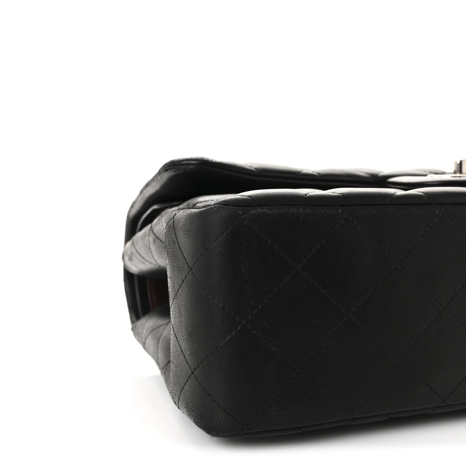 Lambskin Quilted Jumbo Double Flap Black - Image 9