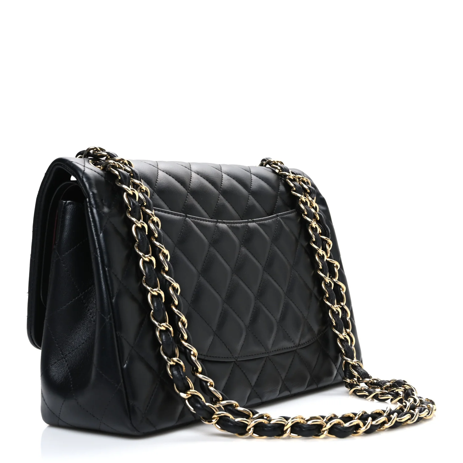 Lambskin Quilted Jumbo Double Flap Black - Image 3