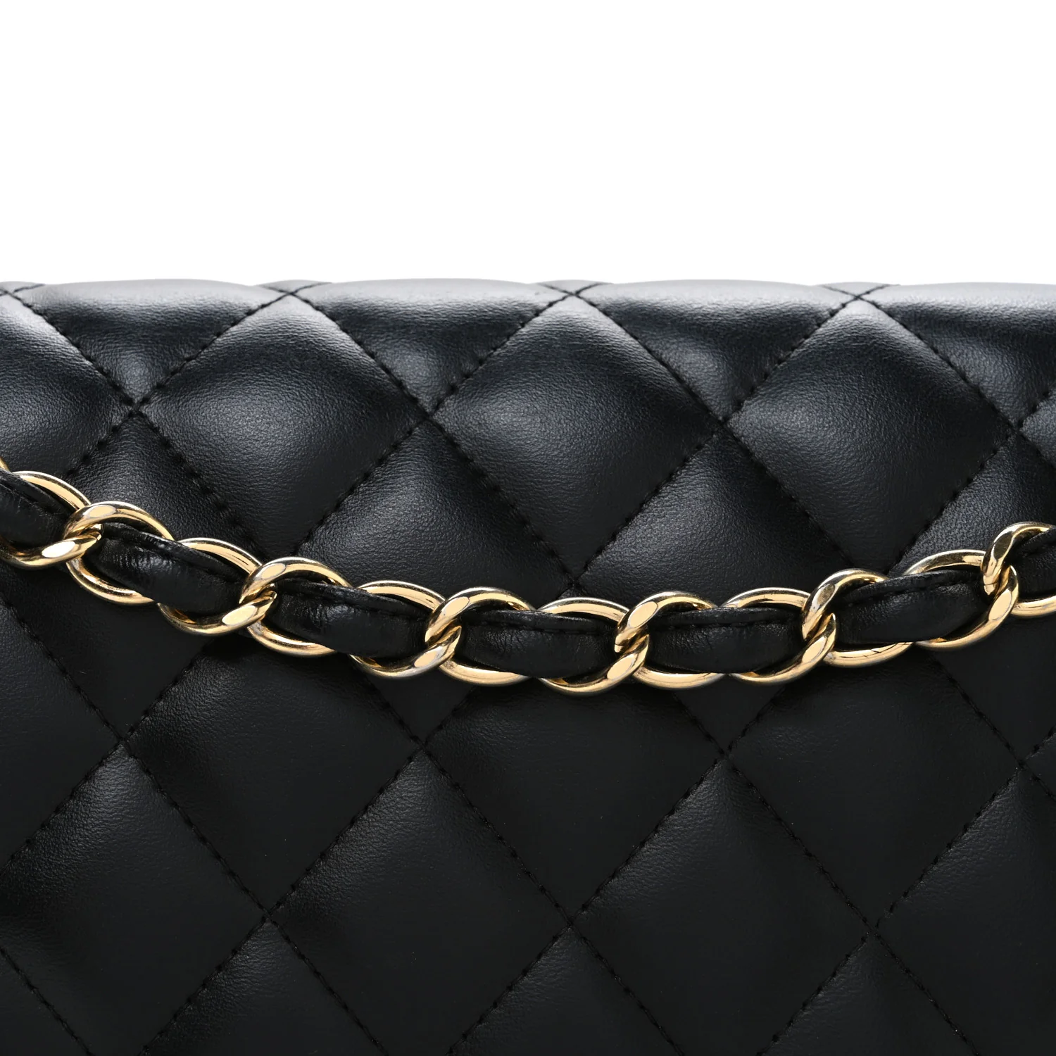 Lambskin Quilted Jumbo Double Flap Black - Image 7