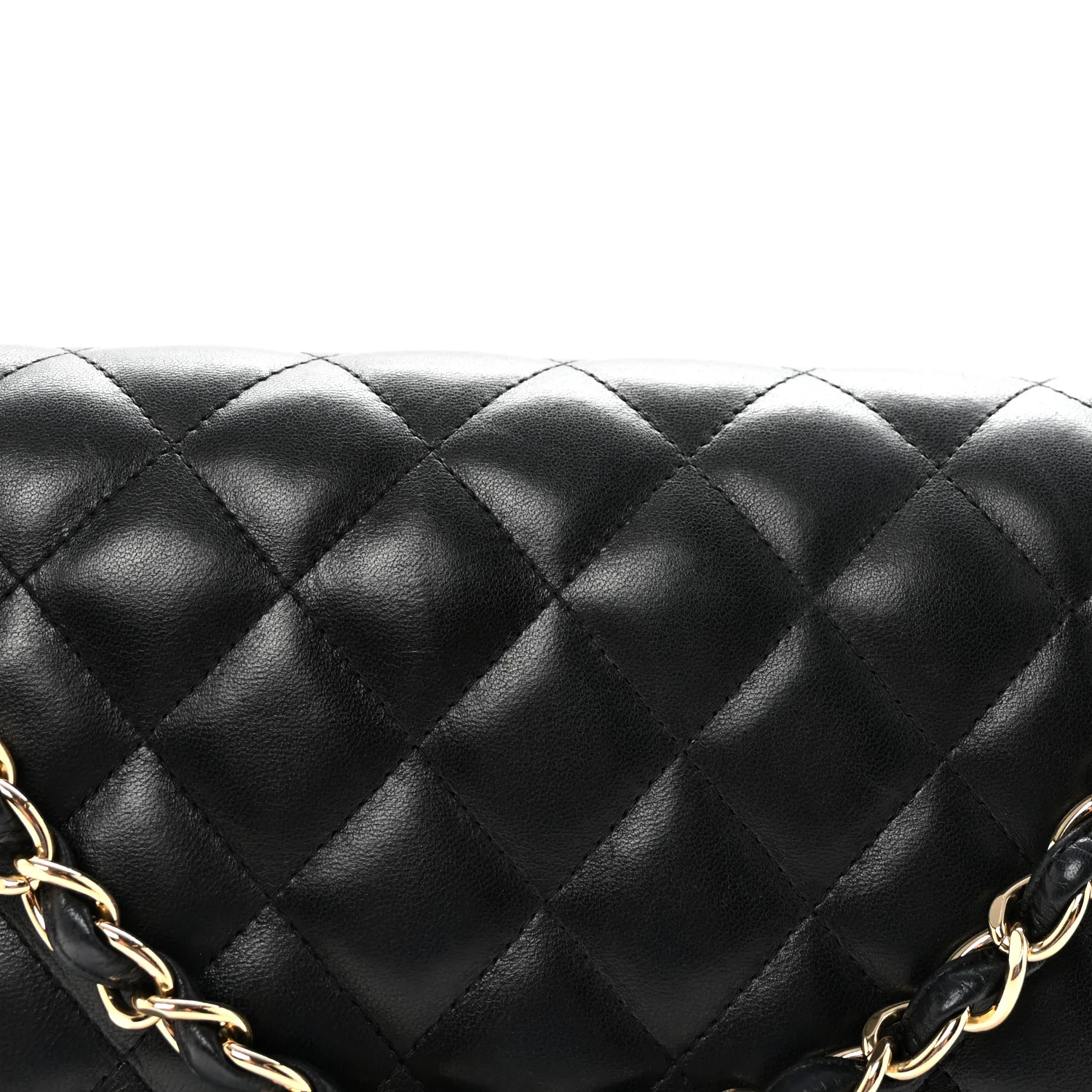 Lambskin Quilted Jumbo Double Flap Black - Image 8