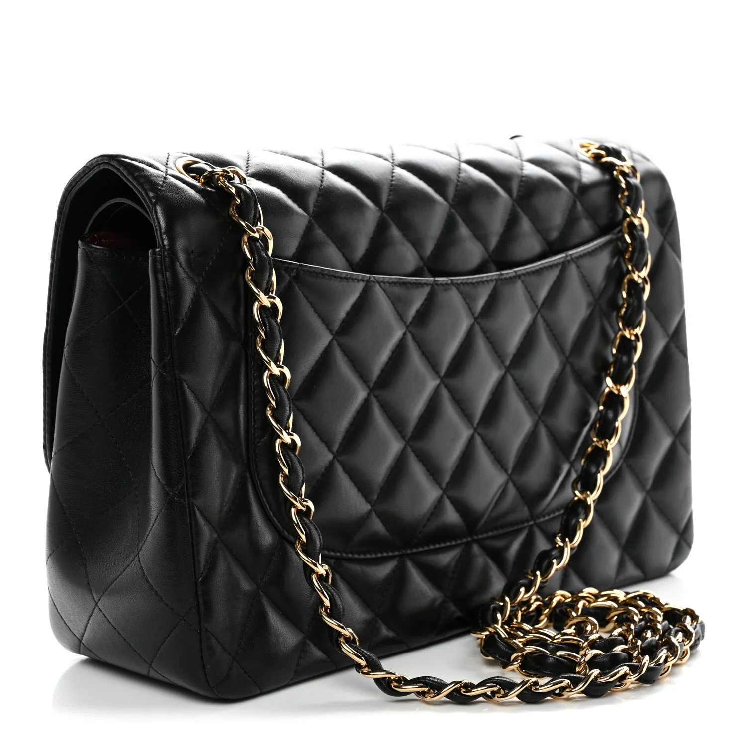 Lambskin Quilted Jumbo Double Flap Black - Image 3