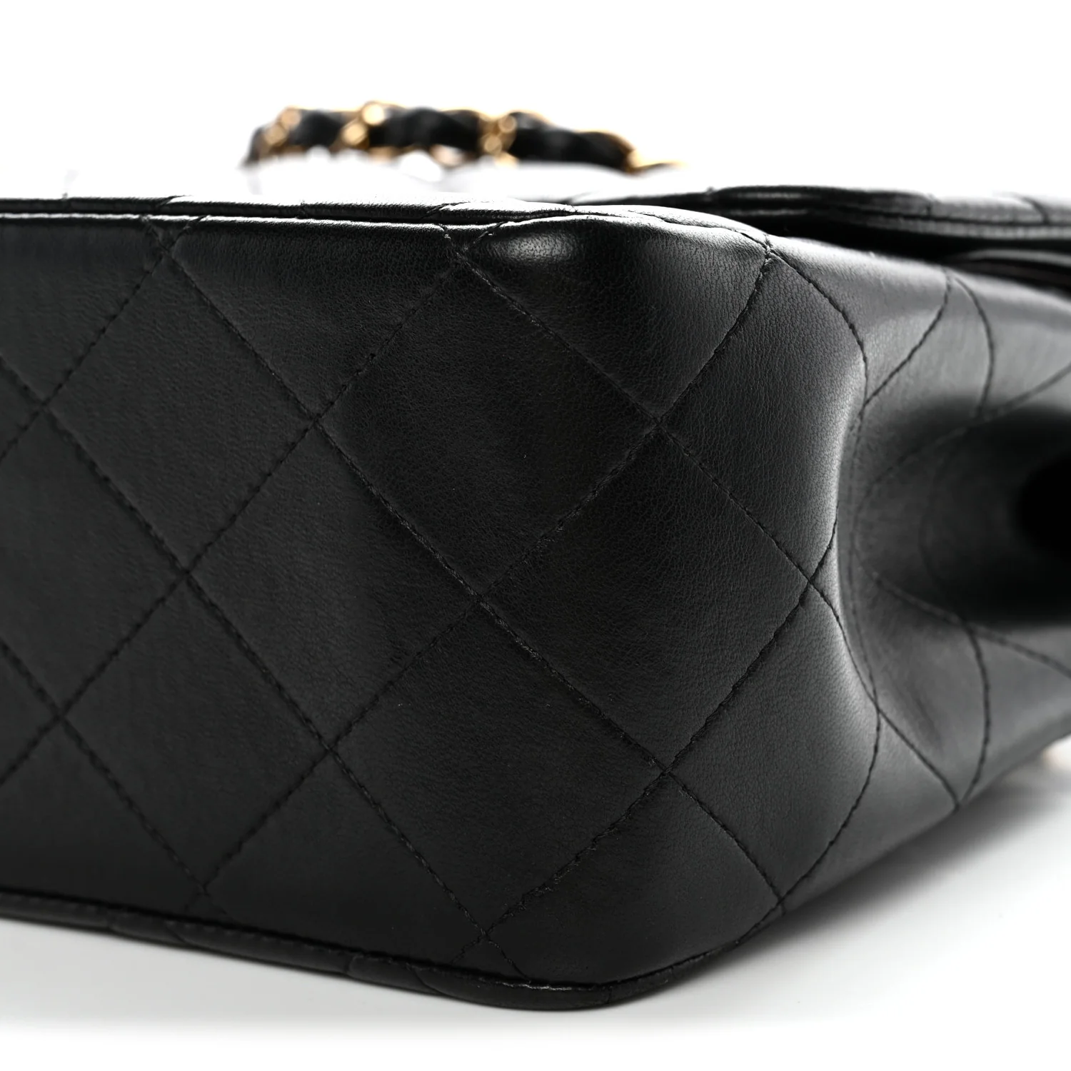Lambskin Quilted Jumbo Double Flap Black - Image 9