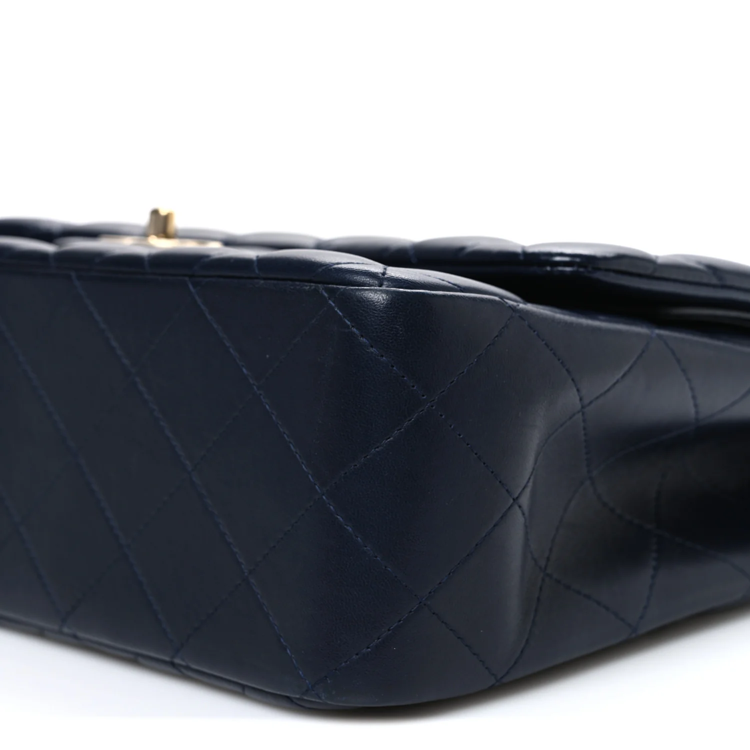 Lambskin Quilted Jumbo Double Flap Navy - Image 10
