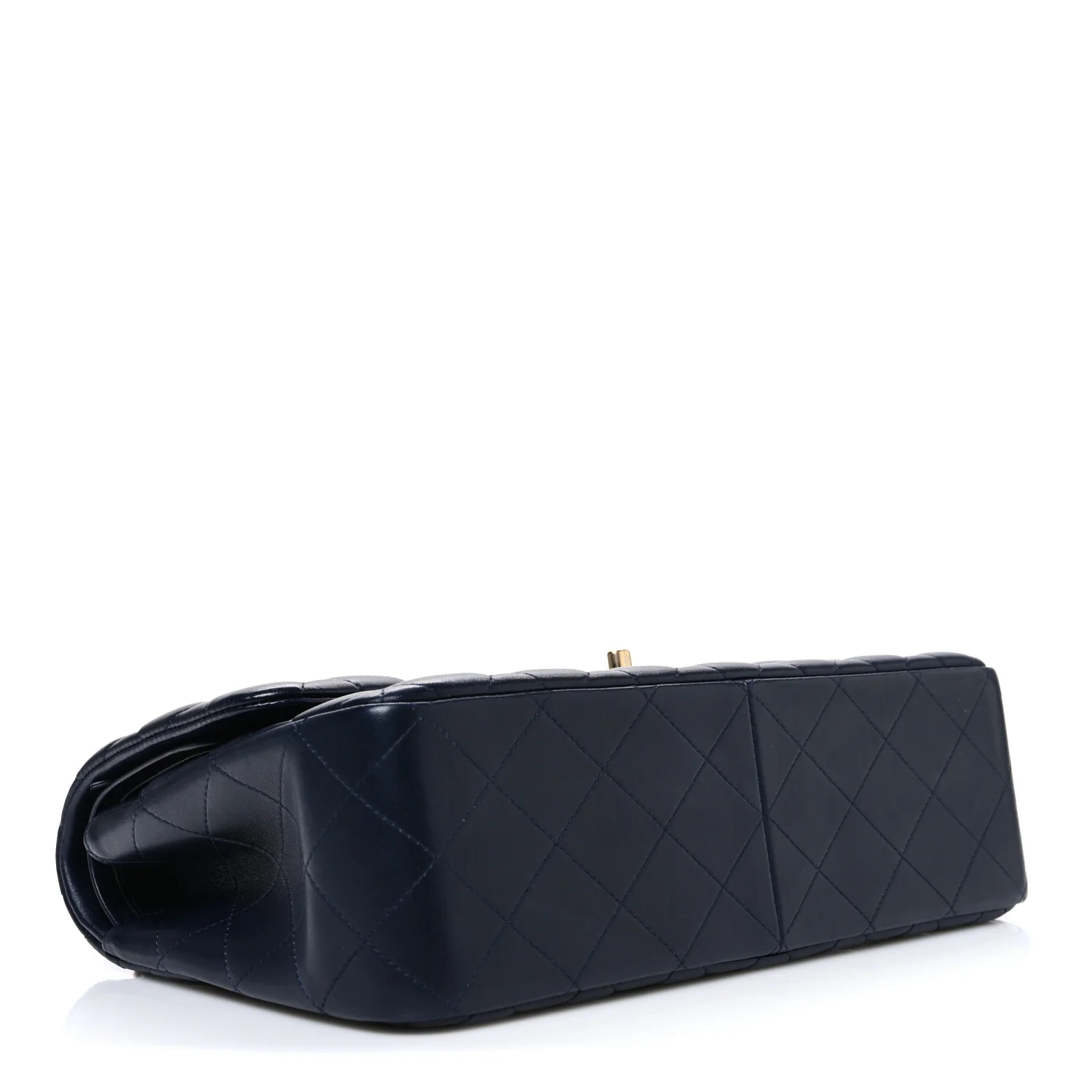 Lambskin Quilted Jumbo Double Flap Navy - Image 4