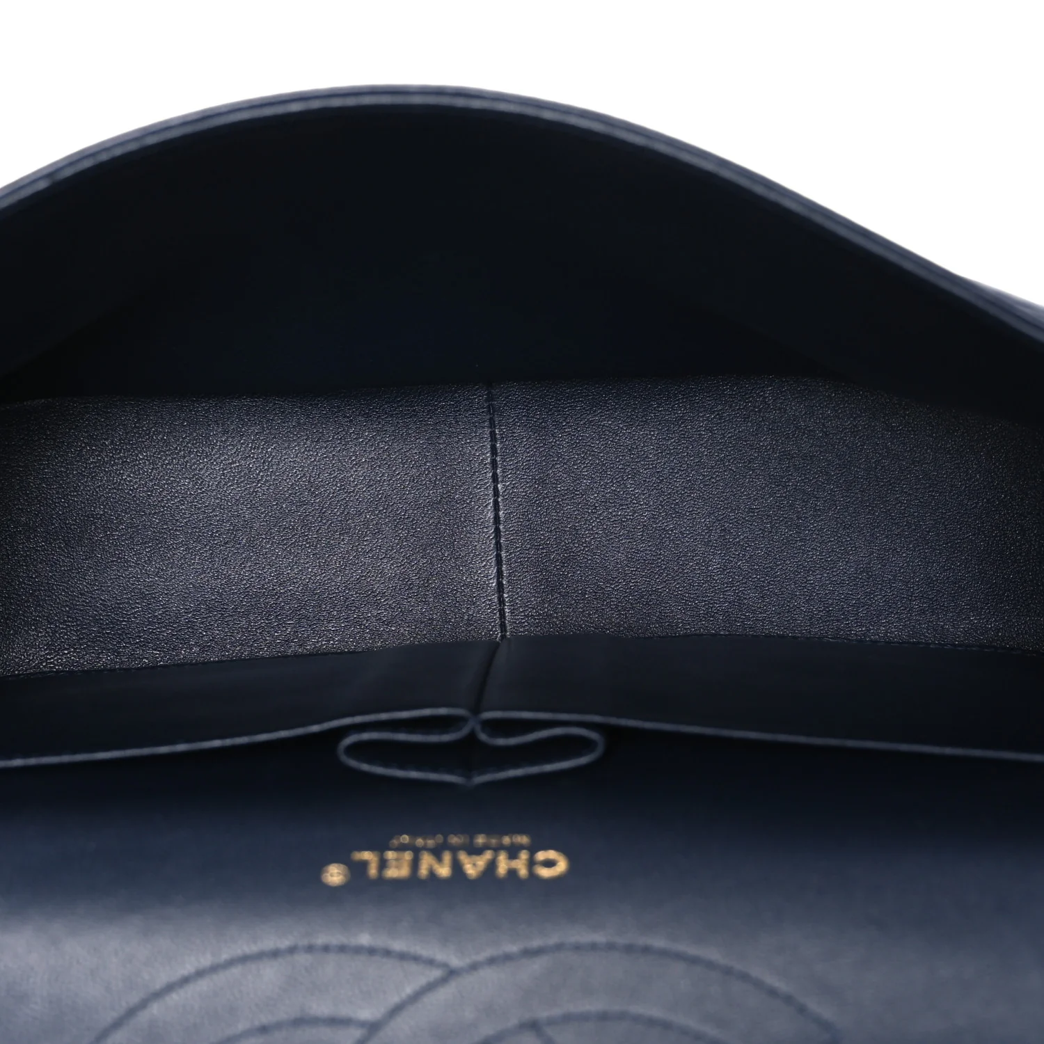 Lambskin Quilted Jumbo Double Flap Navy - Image 5
