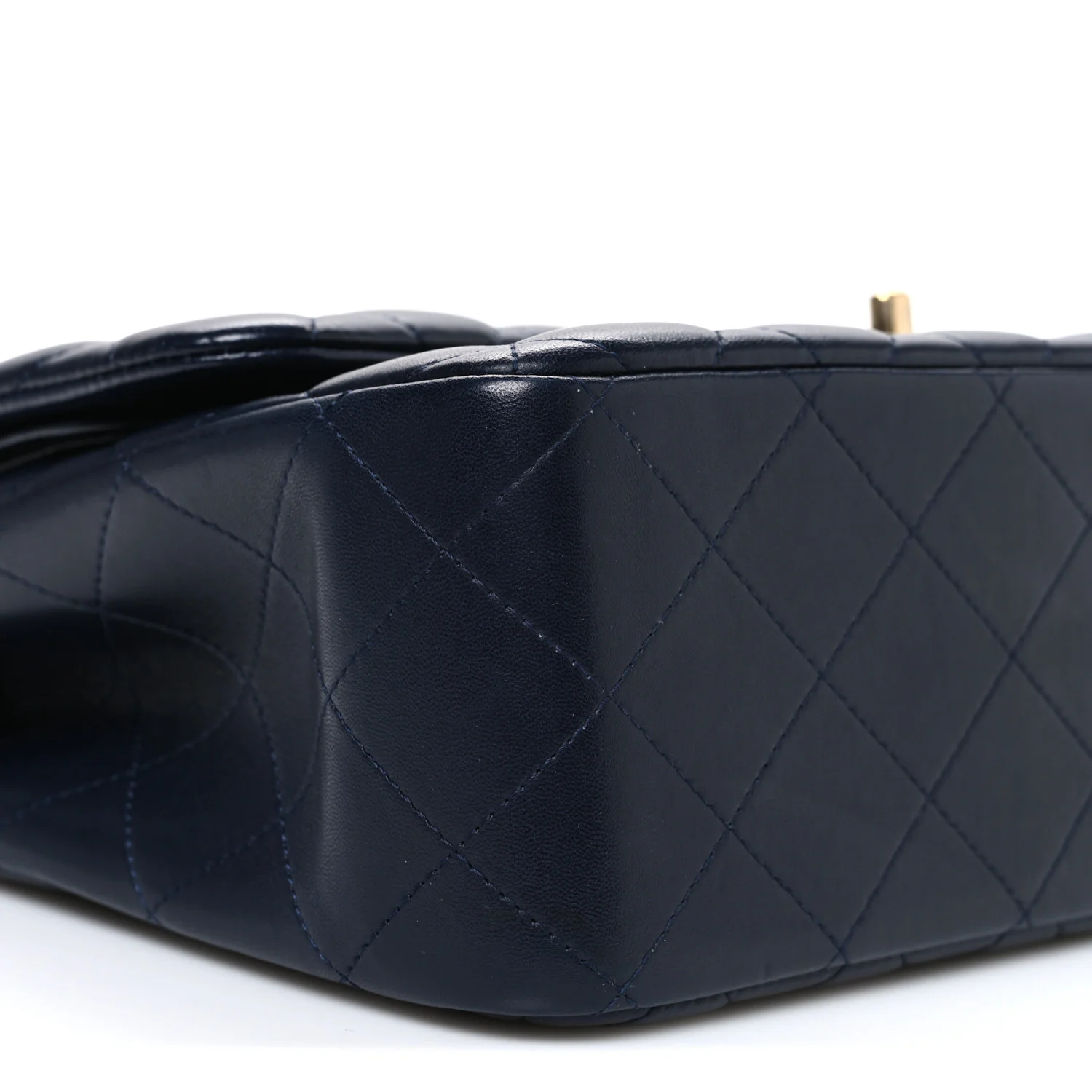 Lambskin Quilted Jumbo Double Flap Navy - Image 9