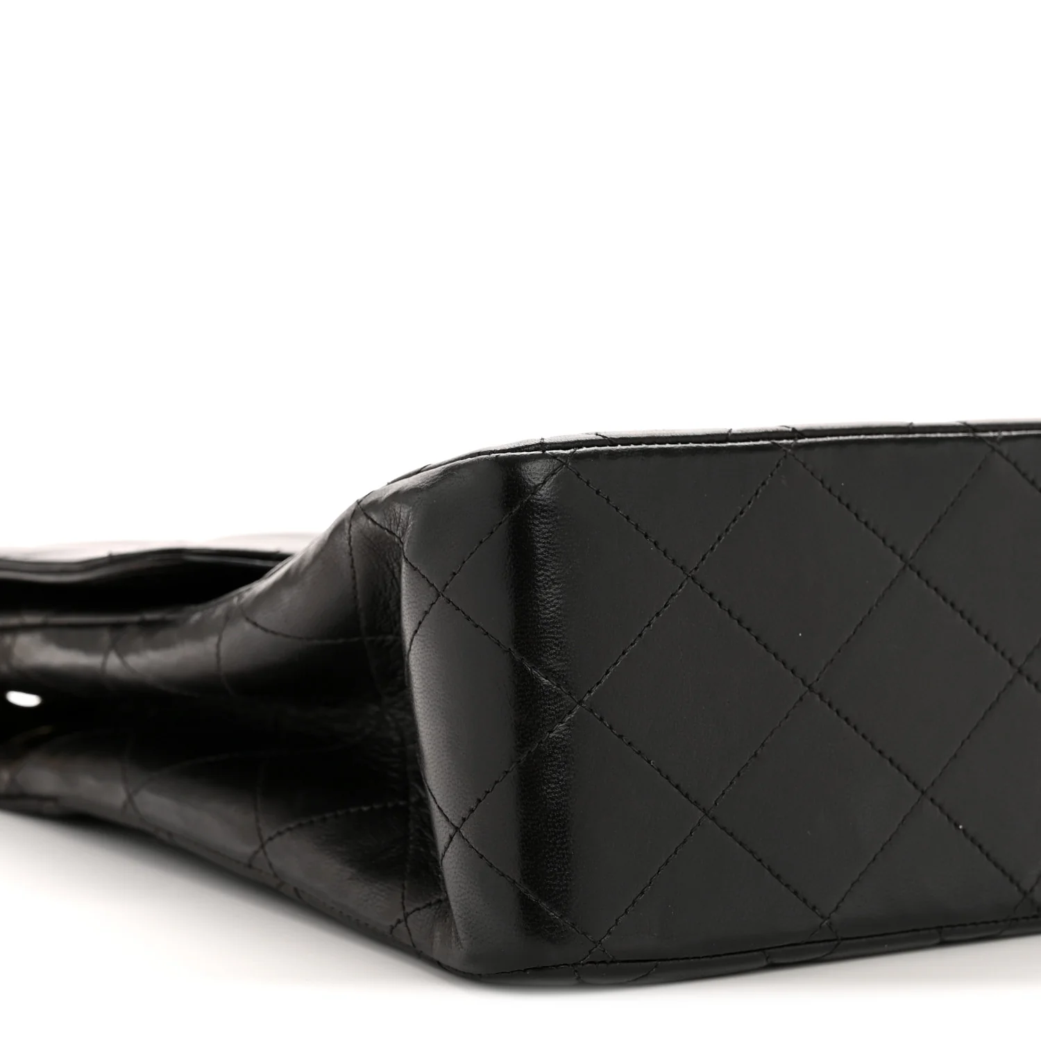 Lambskin Quilted Jumbo Single Flap Black - Image 10