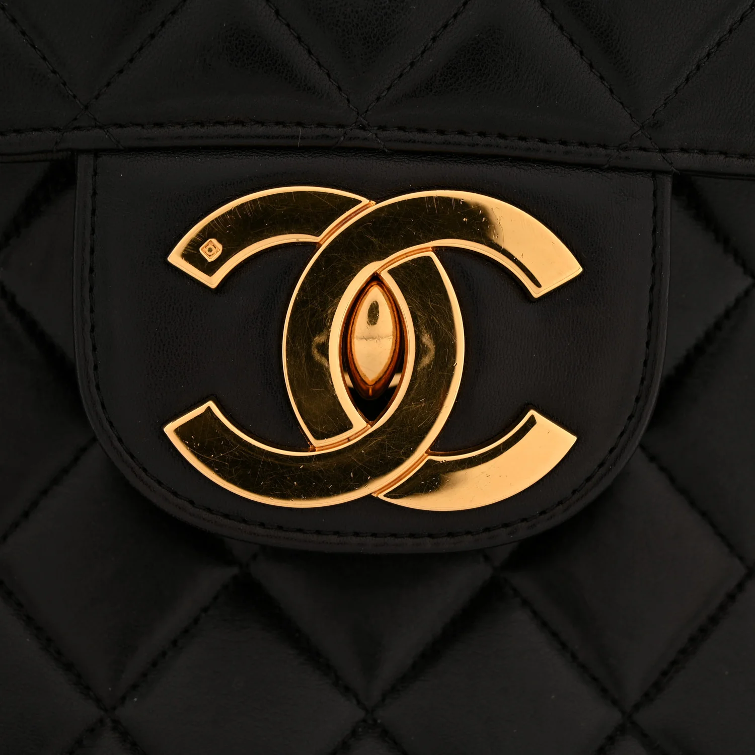 Lambskin Quilted Jumbo Single Flap Black - Image 12