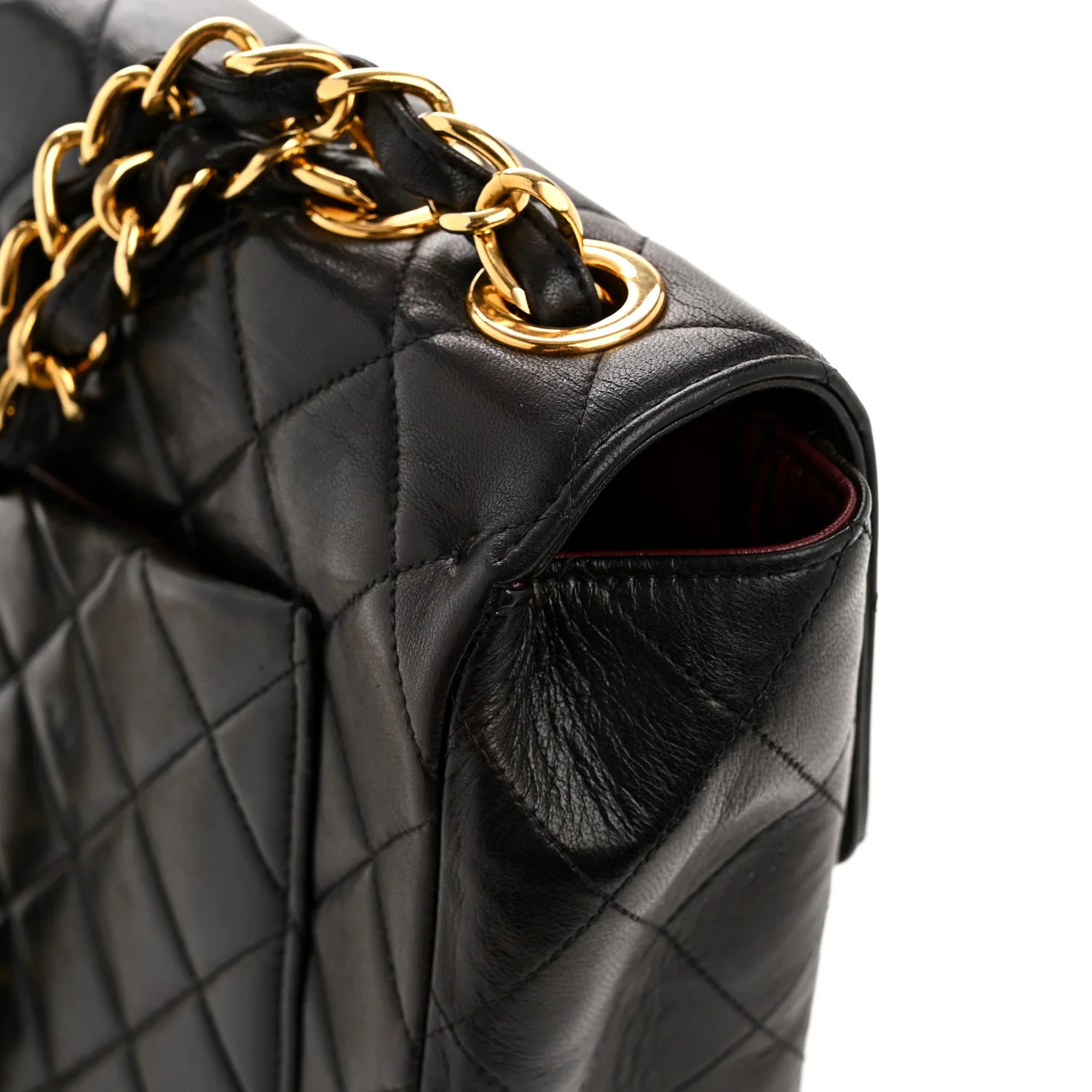 Lambskin Quilted Jumbo Single Flap Black - Image 16