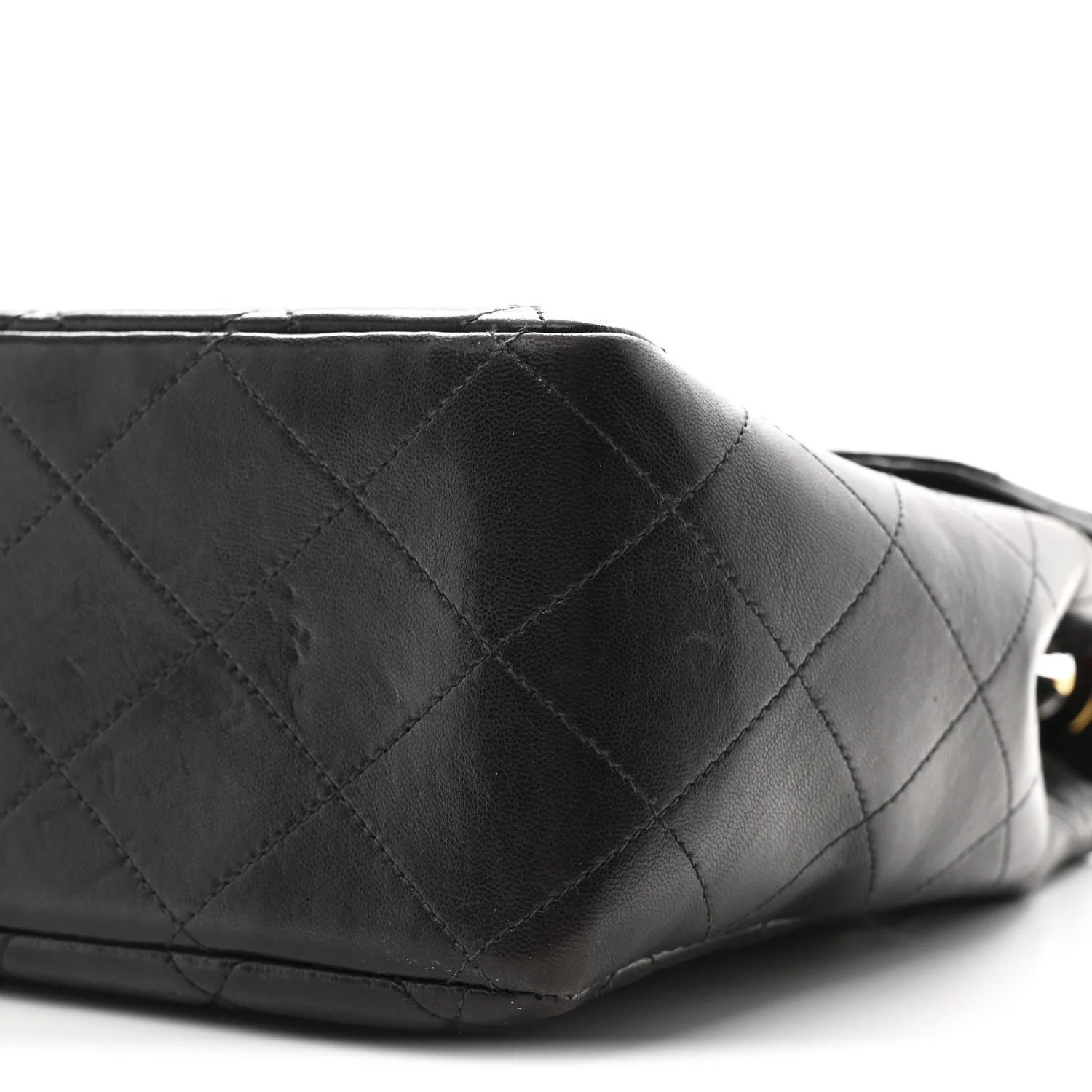 Lambskin Quilted Jumbo Single Flap Black - Image 10