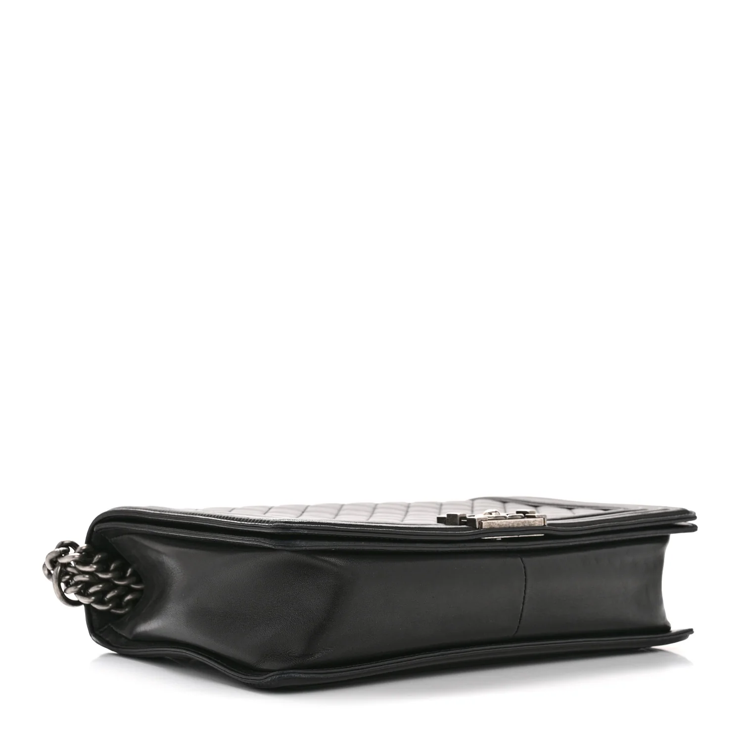 Lambskin Quilted Large Boy Flap Black - Image 4