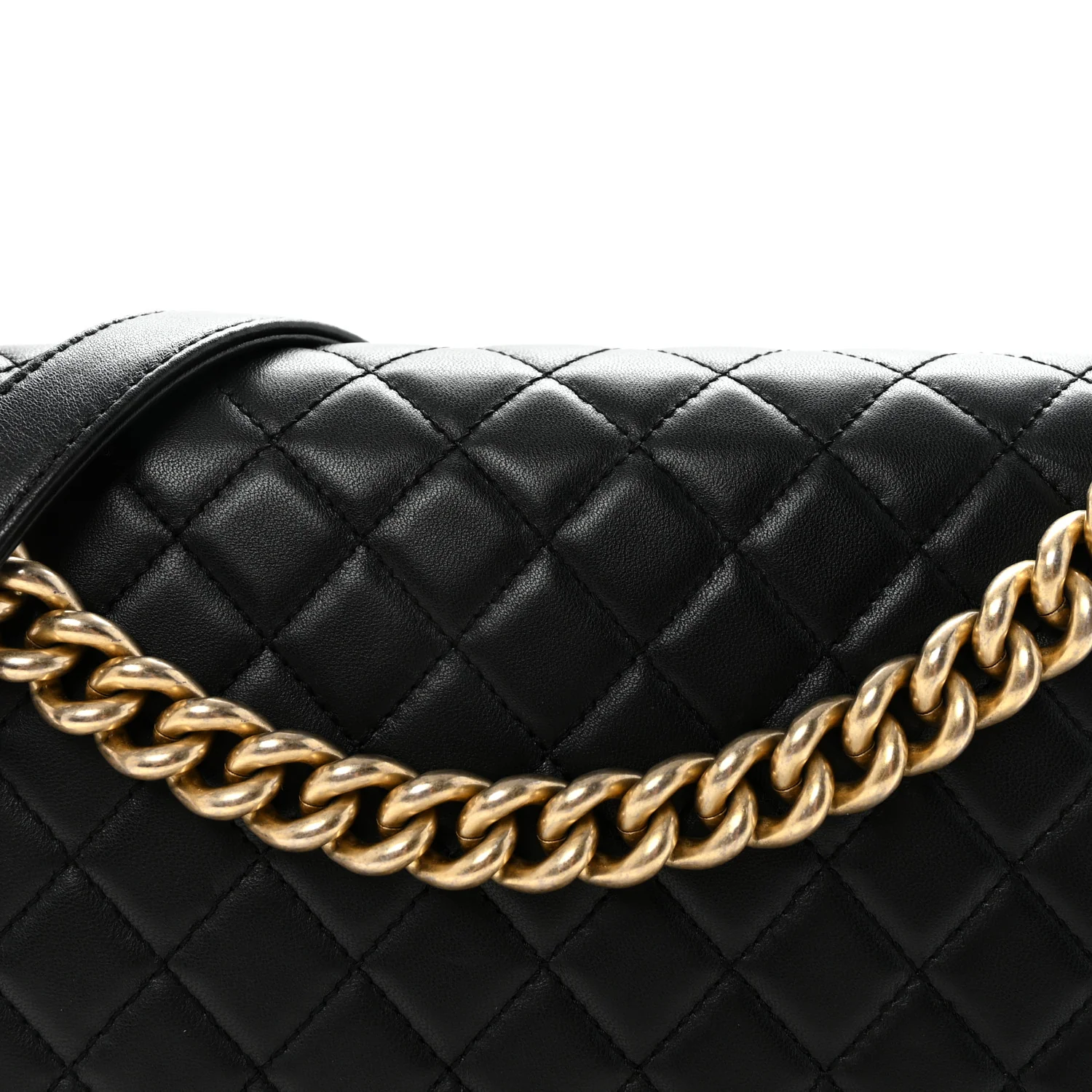 Lambskin Quilted Large Boy Flap Black - Image 7