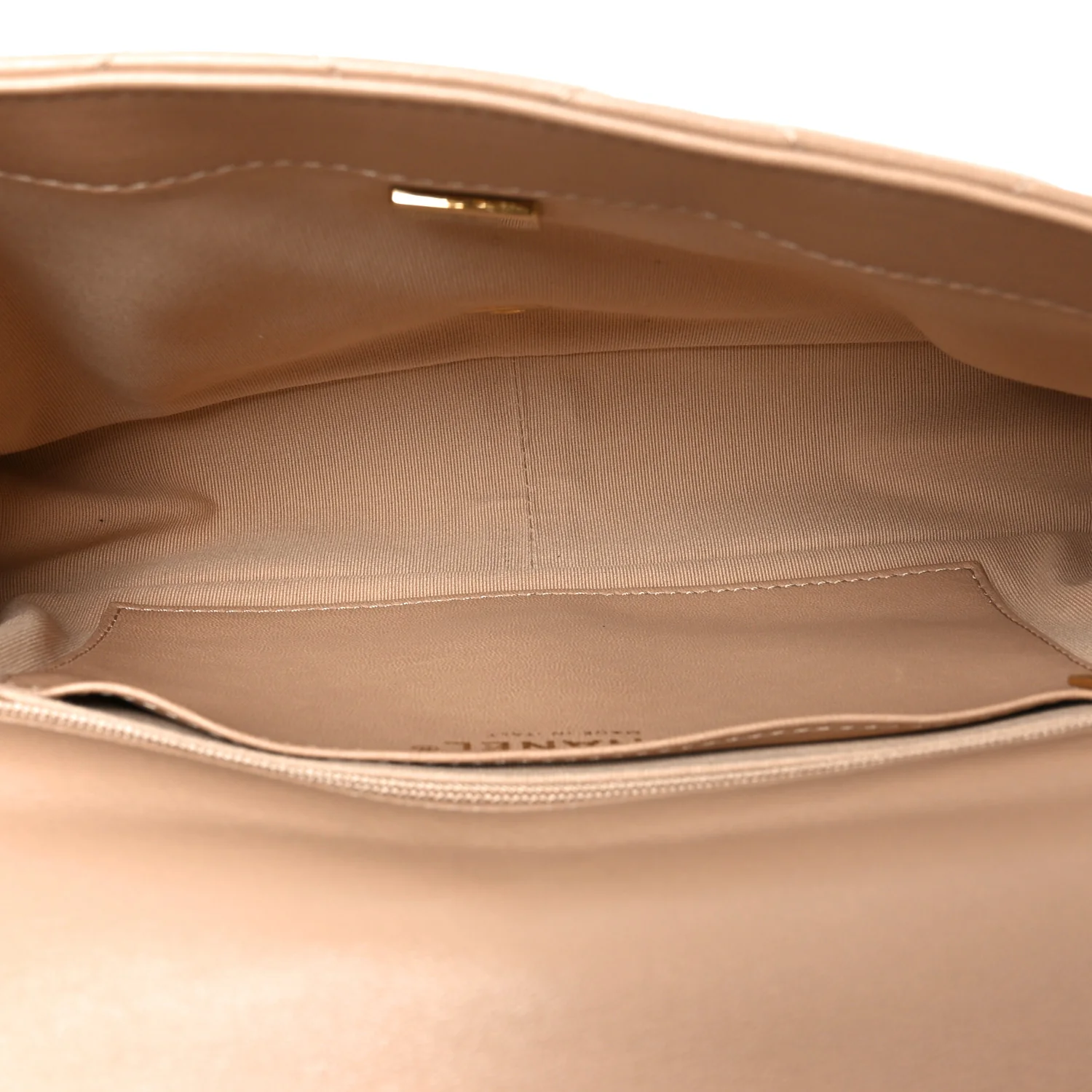Lambskin Quilted Large CC Funky Town Flap Beige - Image 5