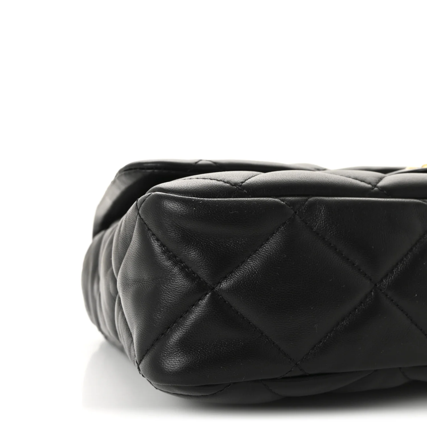 Lambskin Quilted Large CC Funky Town Flap Black - Image 9