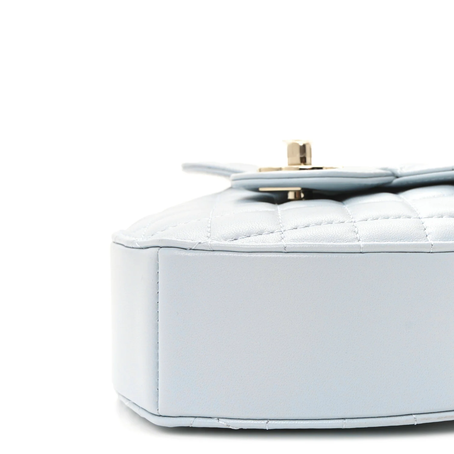 Lambskin Quilted Large CC In Love Heart Bag Light Blue - Image 9