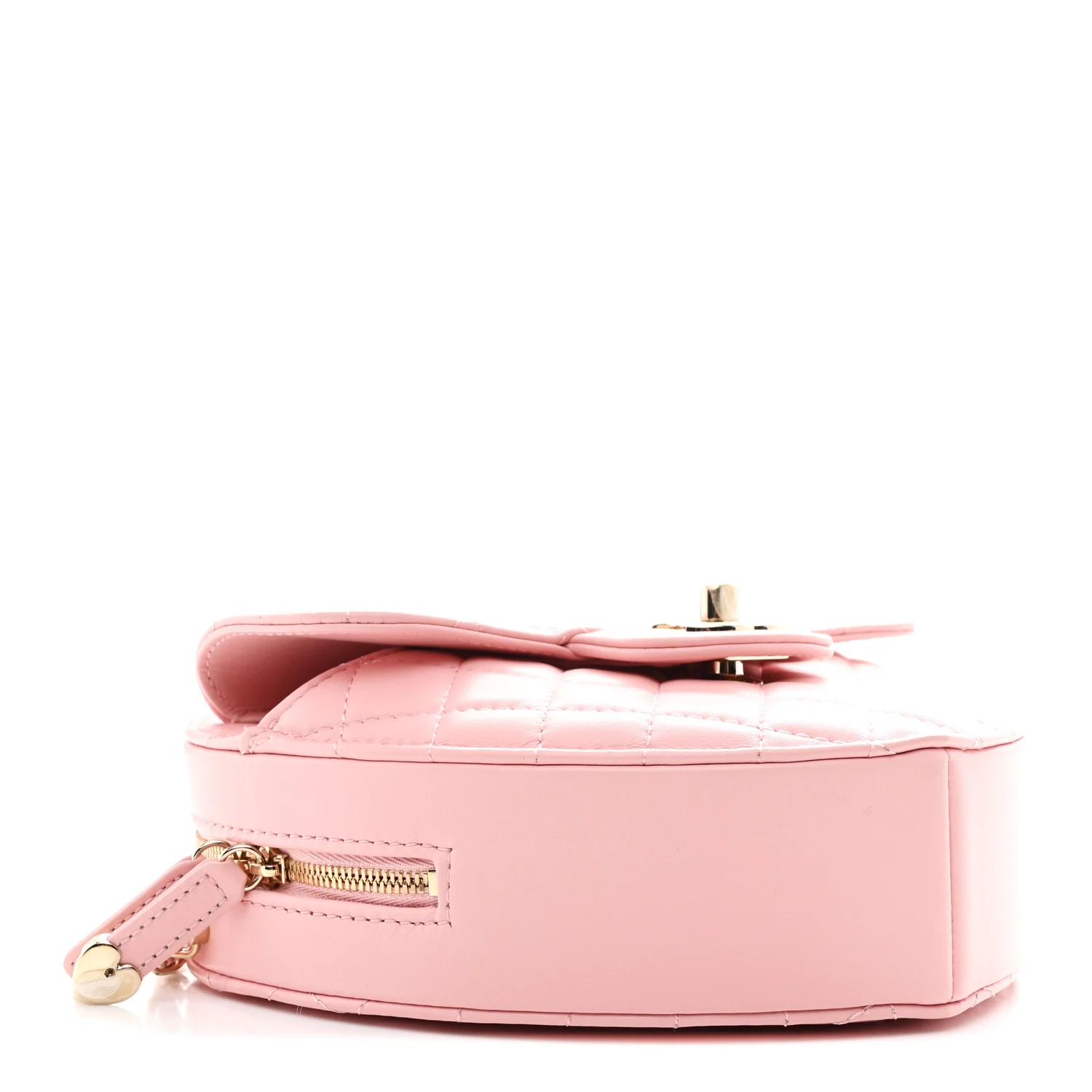 Lambskin Quilted Large CC In Love Heart Bag Light Pink - Image 4