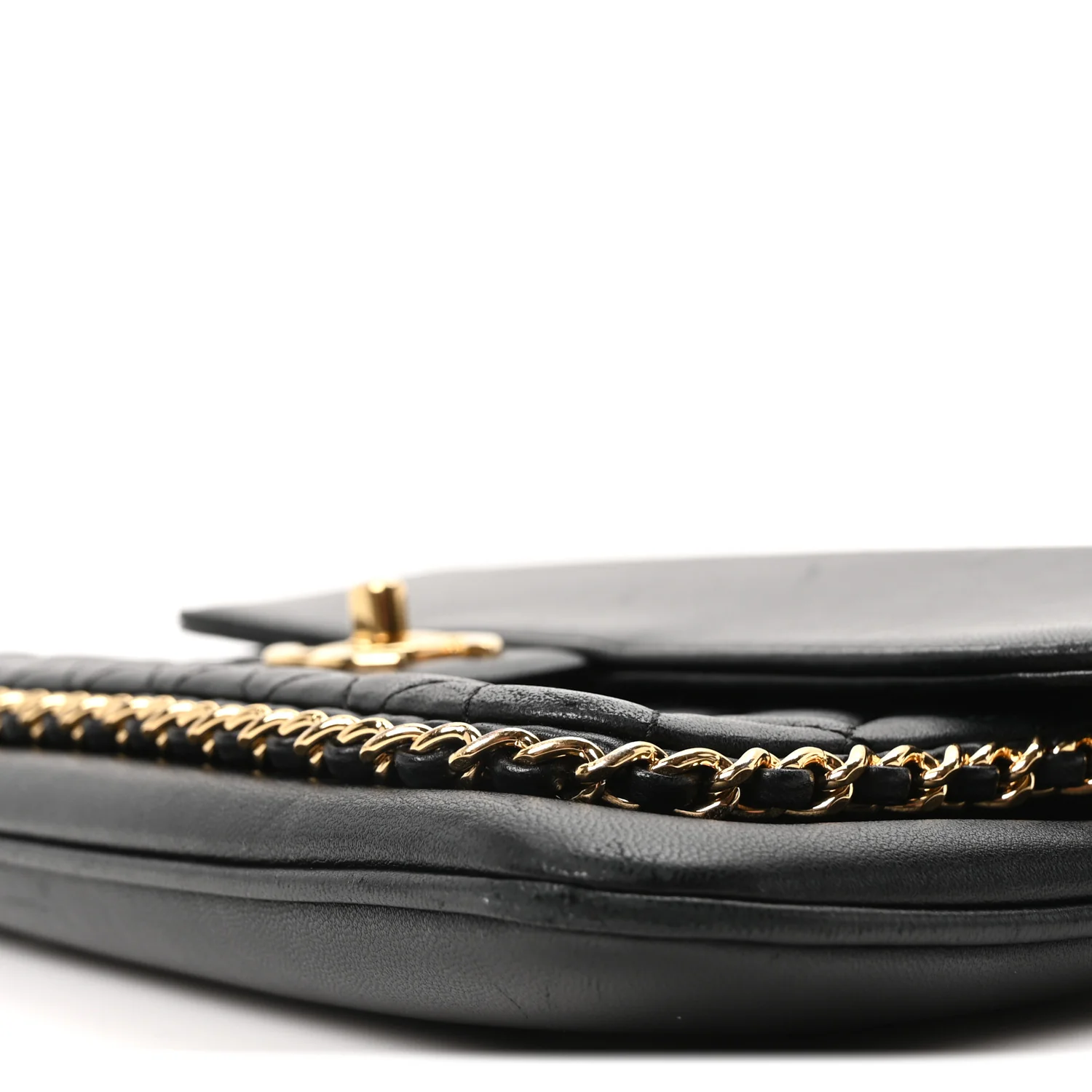 Lambskin Quilted Large CC Unchained Crossbody Black - Image 18
