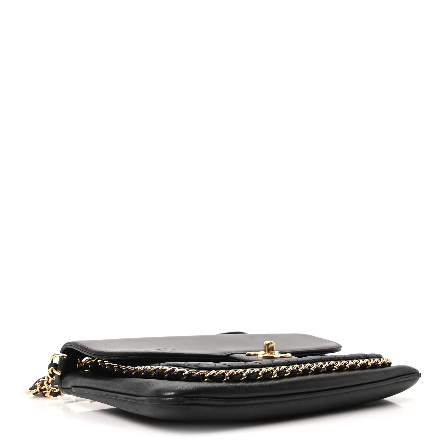 Lambskin Quilted Large CC Unchained Crossbody Black - Image 6