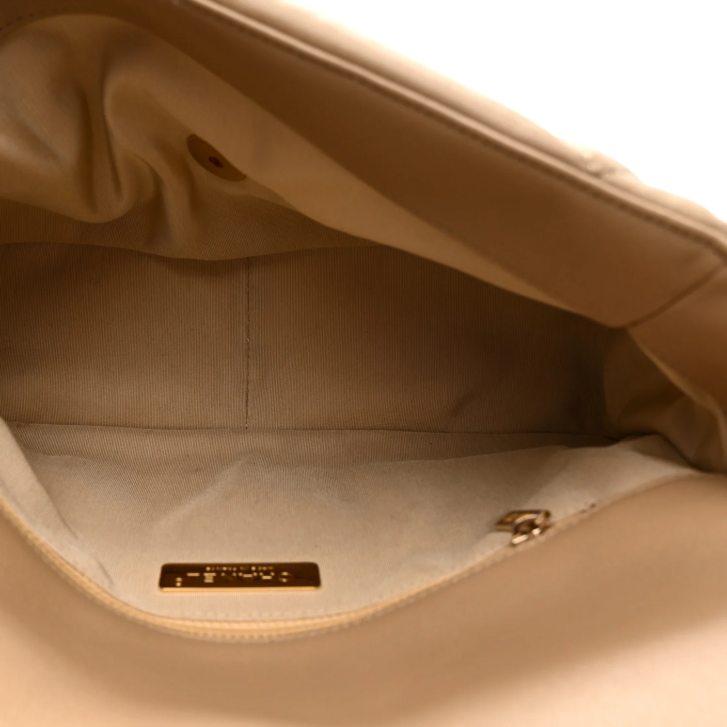 Lambskin Quilted Large Chanel 19 Flap Beige - Image 5