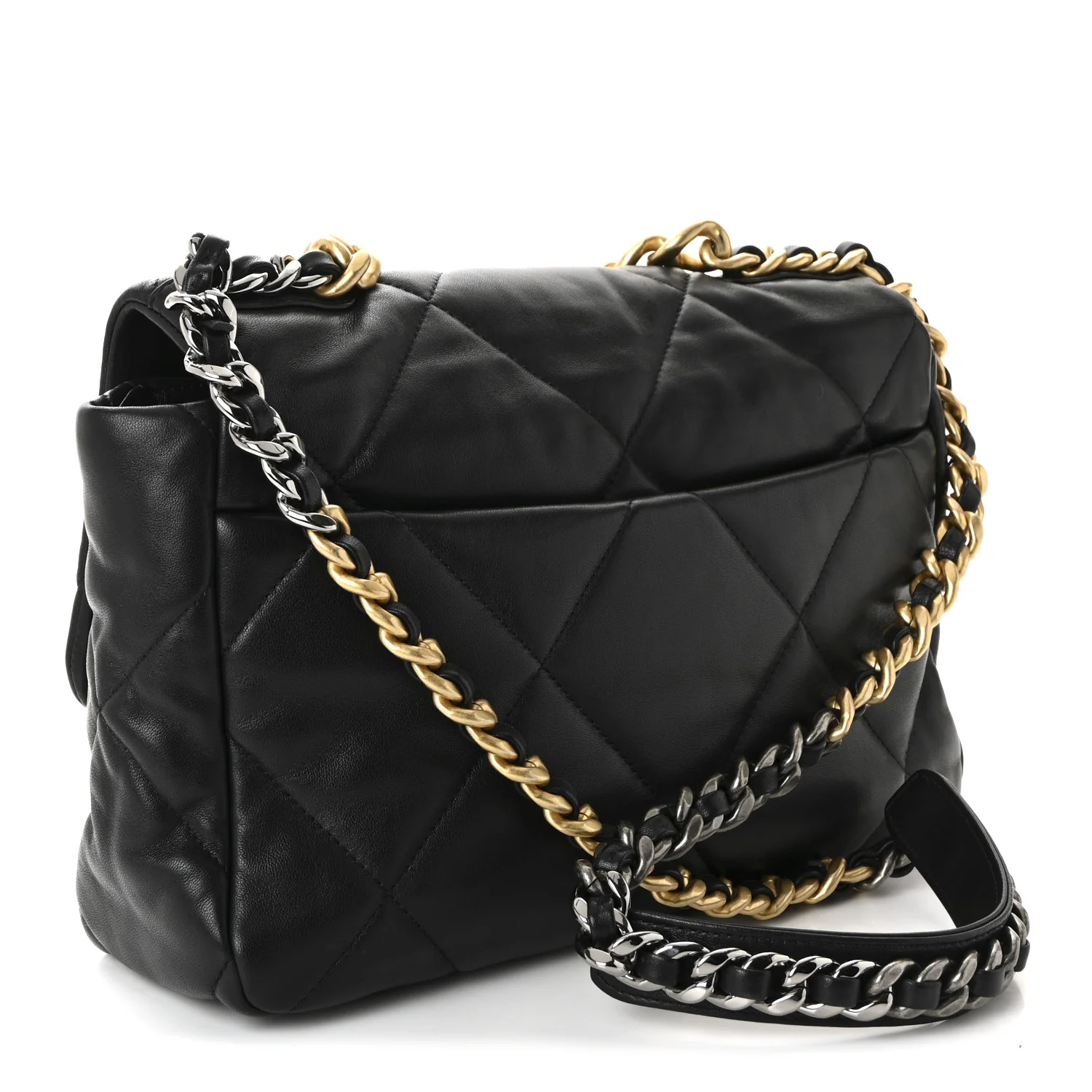 Lambskin Quilted Large Chanel 19 Flap Black - Image 3