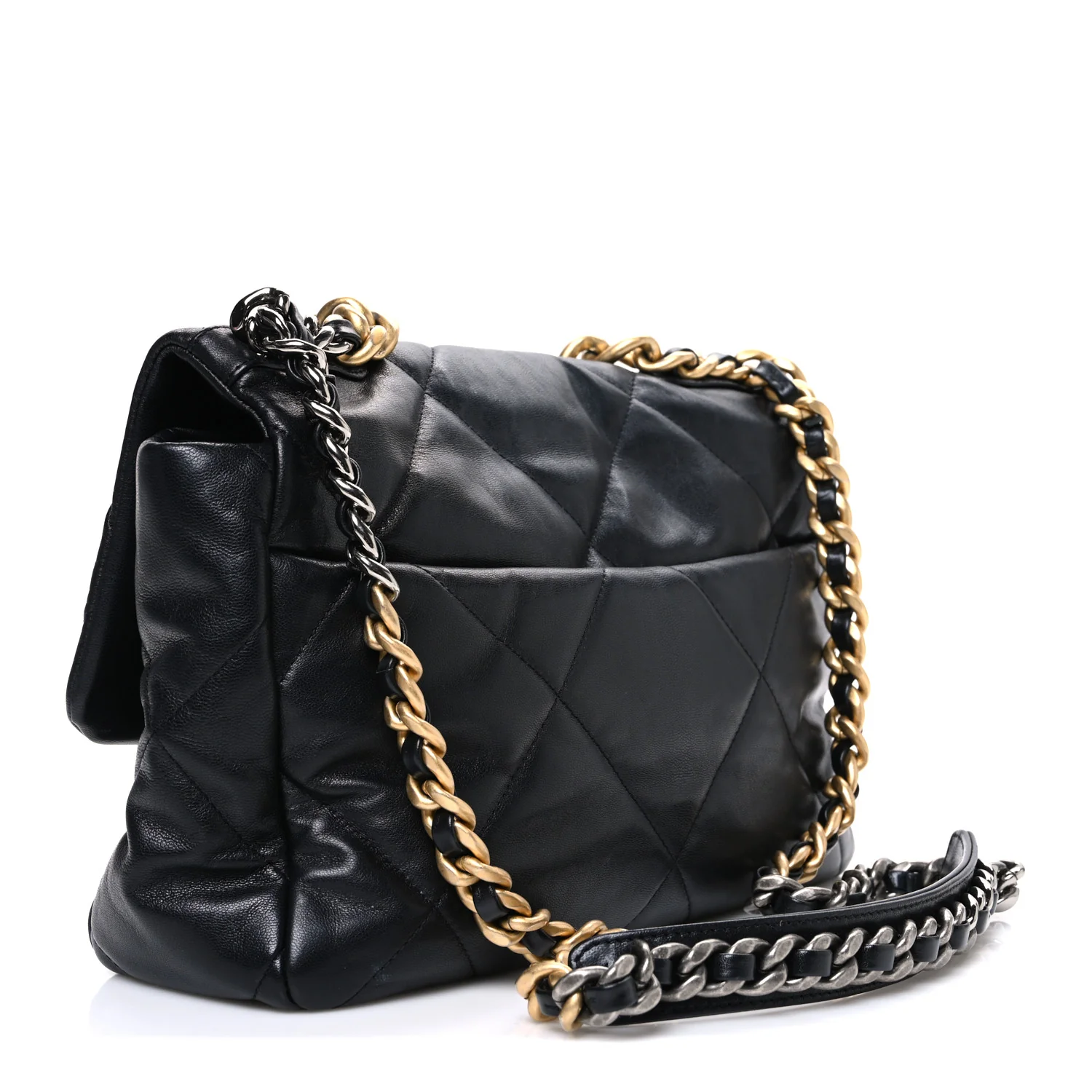 Lambskin Quilted Large Chanel 19 Flap Black - Image 3