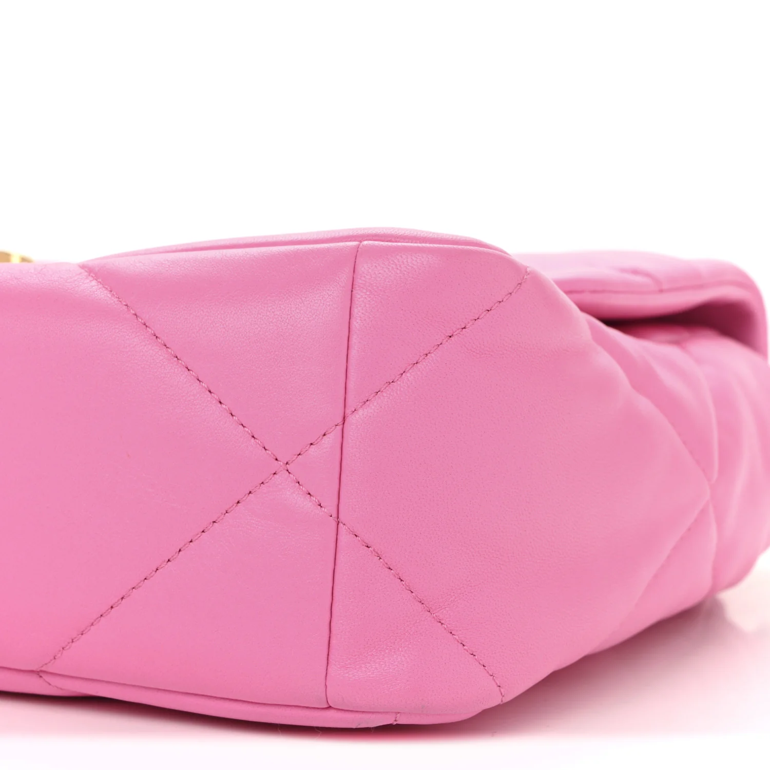 Lambskin Quilted Large Chanel 19 Flap Neon Pink - Image 10