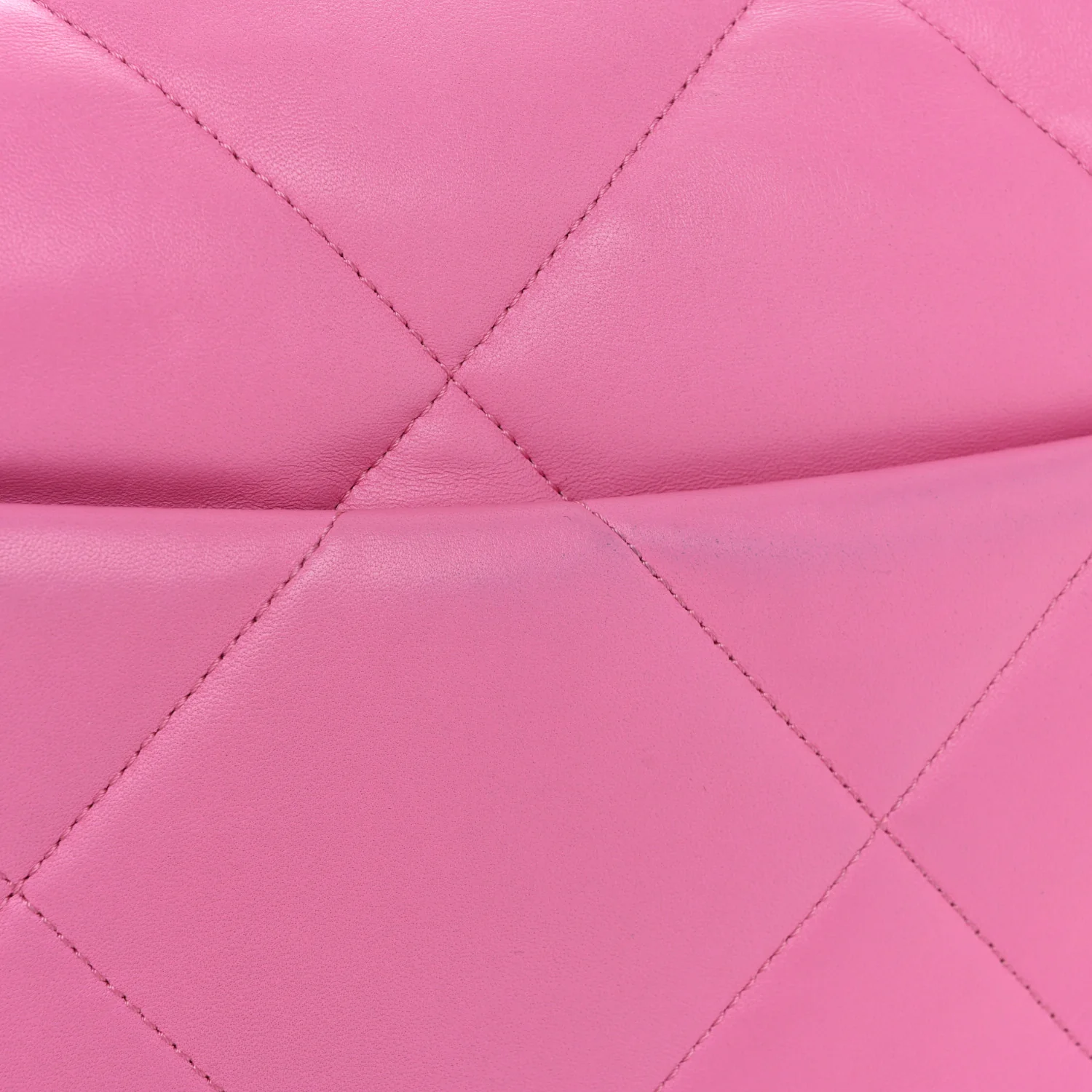 Lambskin Quilted Large Chanel 19 Flap Neon Pink - Image 13