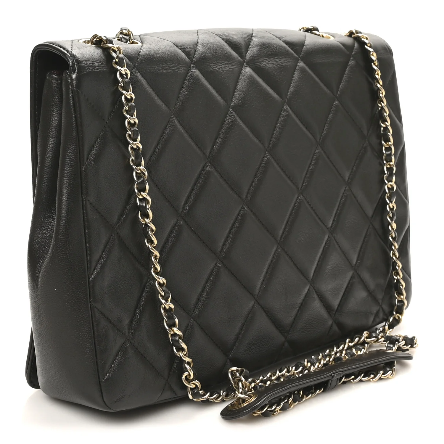 Lambskin Quilted Large Diamond CC Flap Black - Image 3