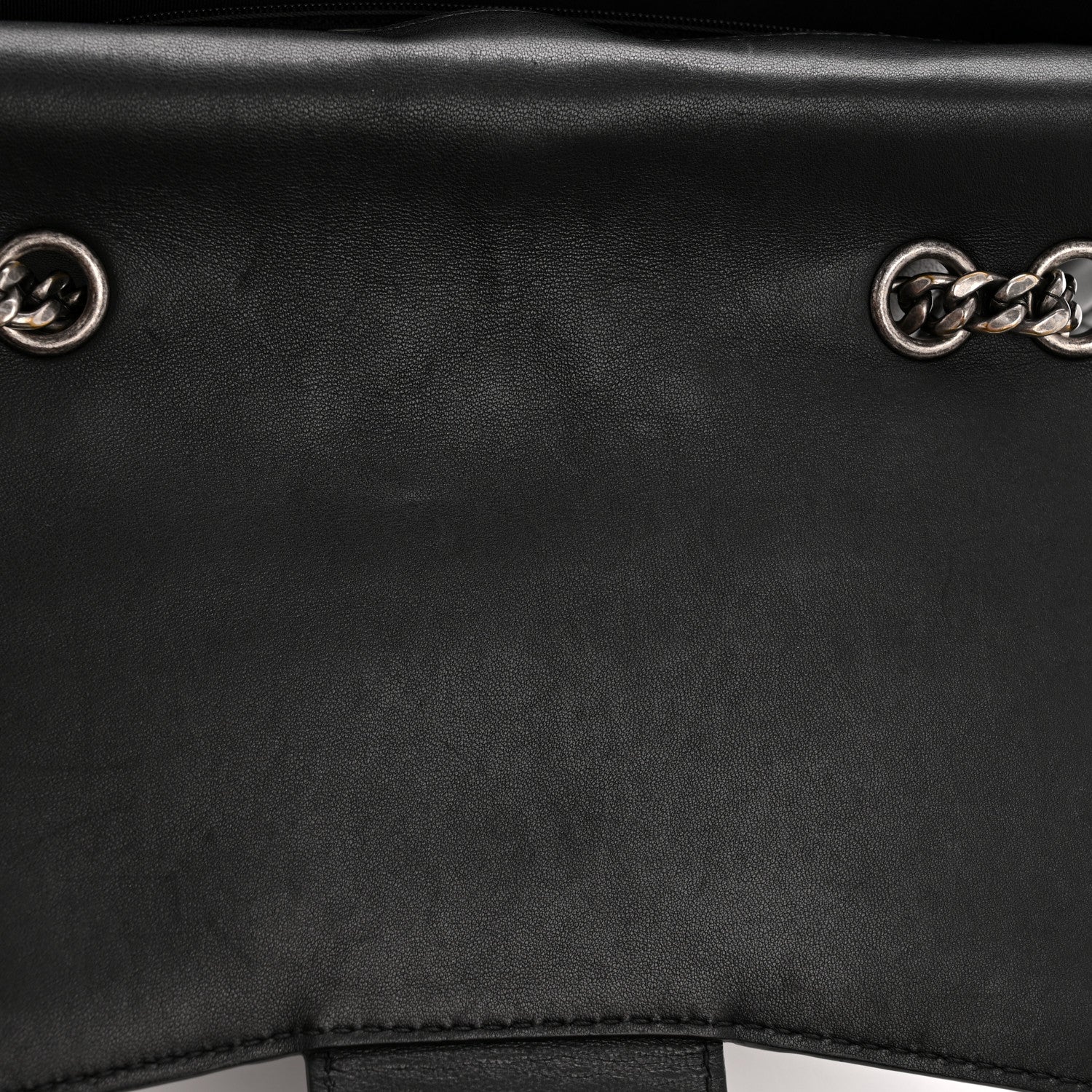 Lambskin Quilted Large Natural CC Flap Black - Image 11