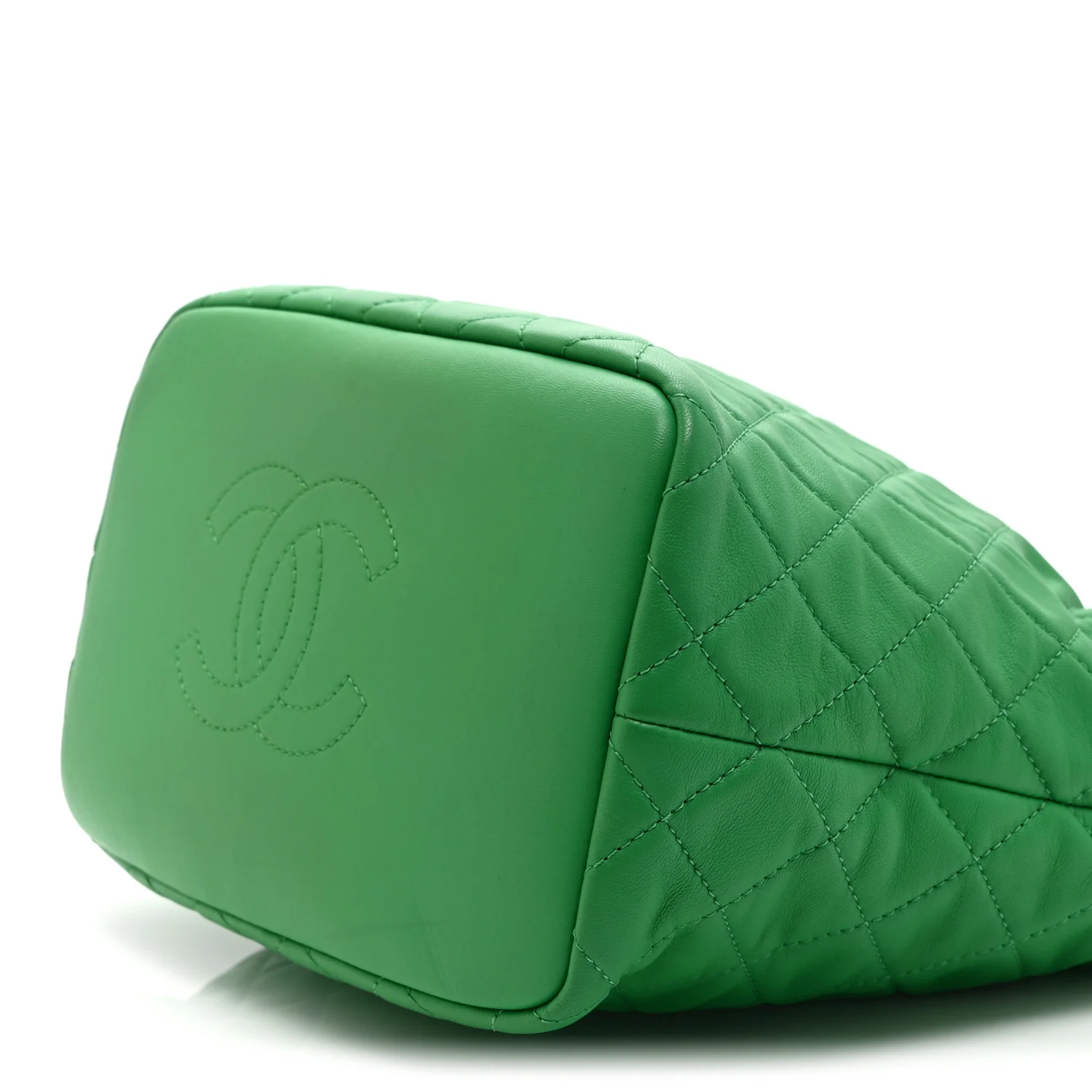 Lambskin Quilted Large Perfect Meeting Hobo Green - Image 10
