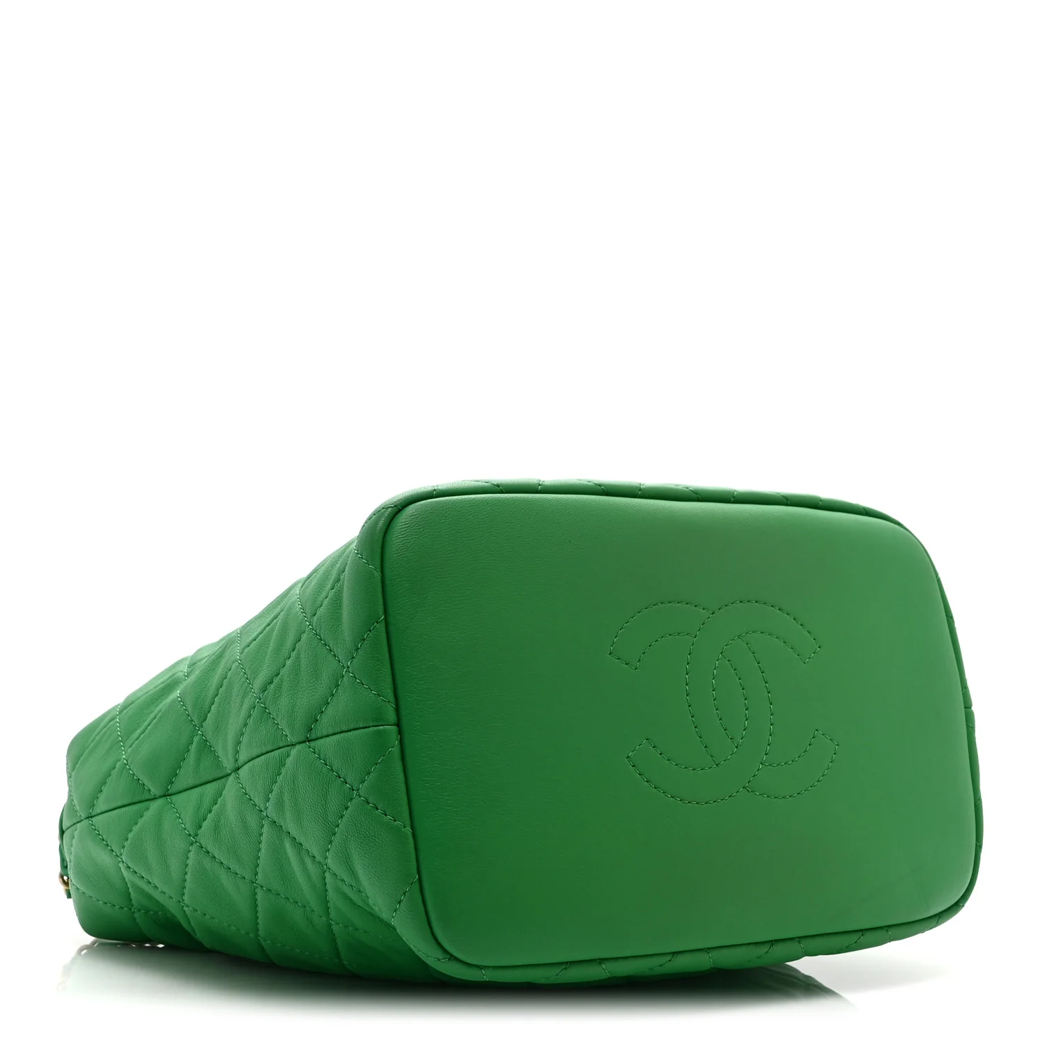 Lambskin Quilted Large Perfect Meeting Hobo Green - Image 4