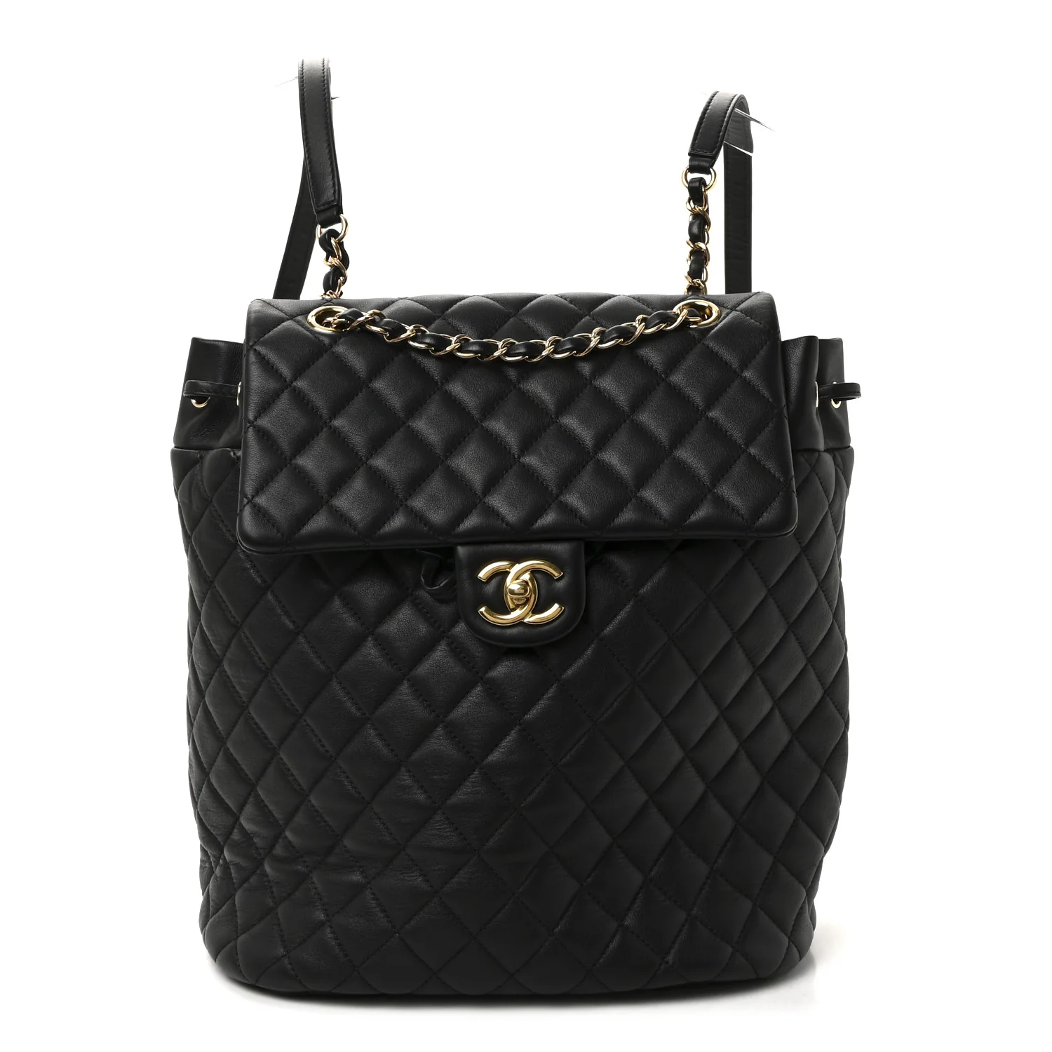 Lambskin Quilted Large Urban Spirit Backpack Black