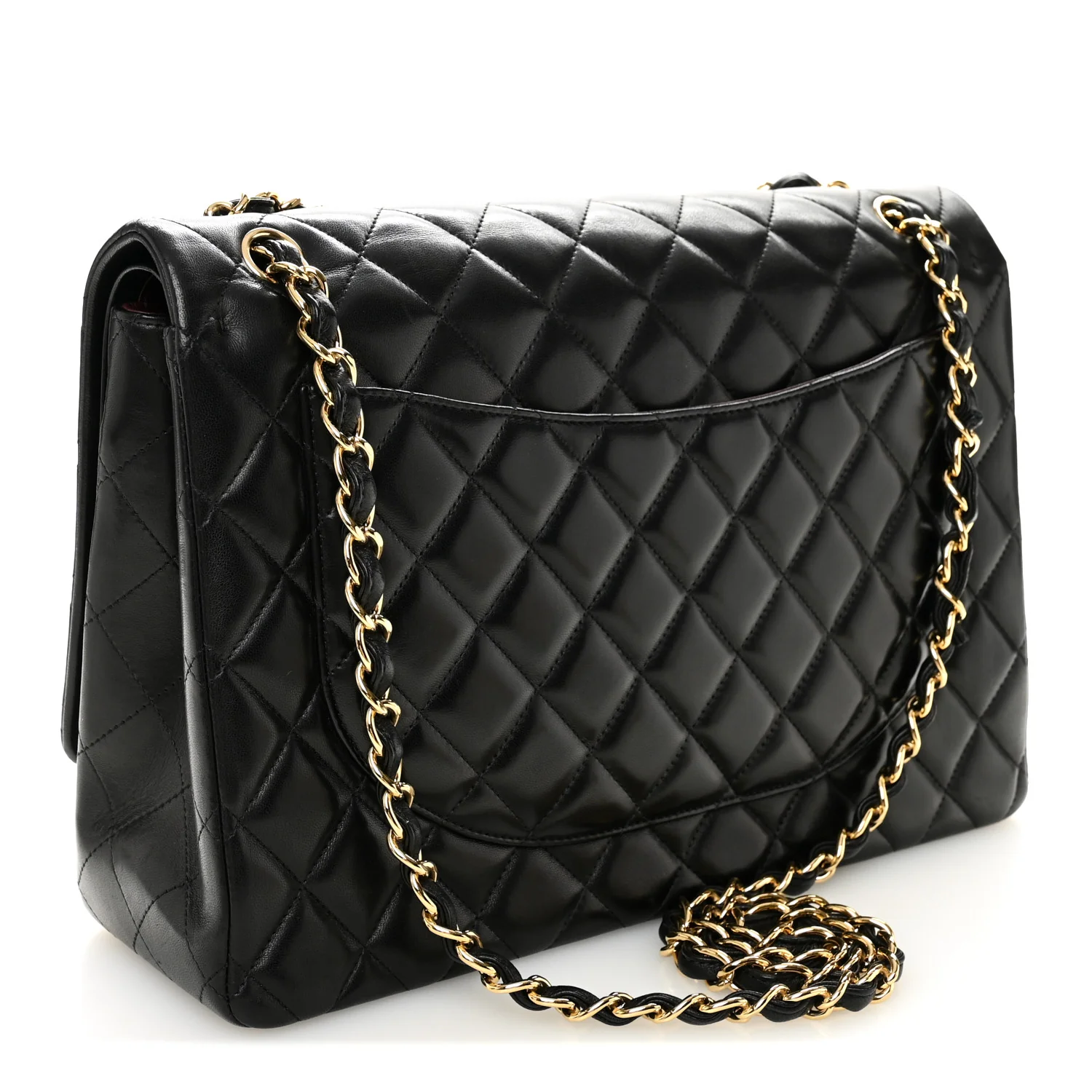 Lambskin Quilted Maxi Double Flap Black - Image 3