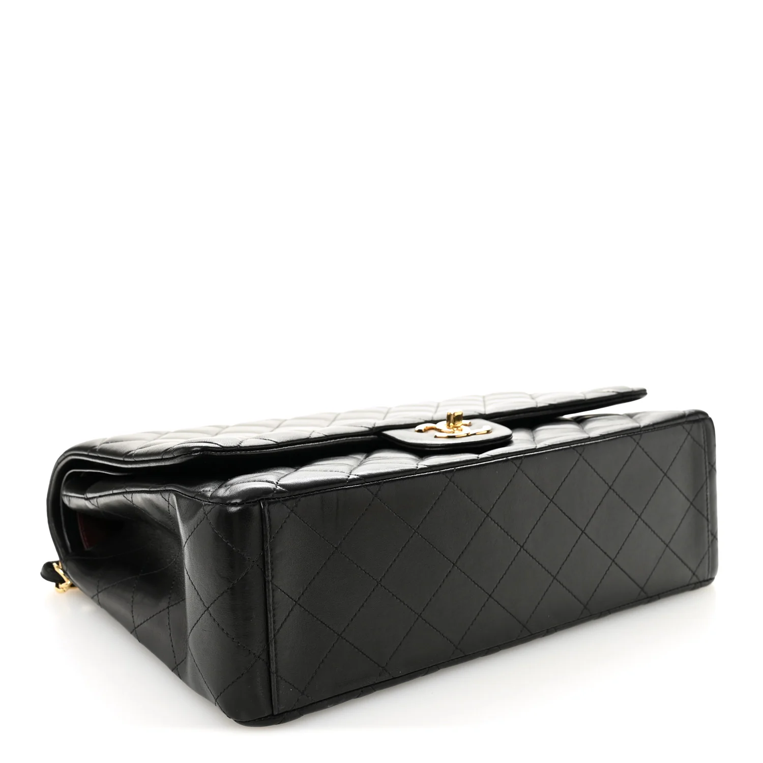 Lambskin Quilted Maxi Double Flap Black - Image 4