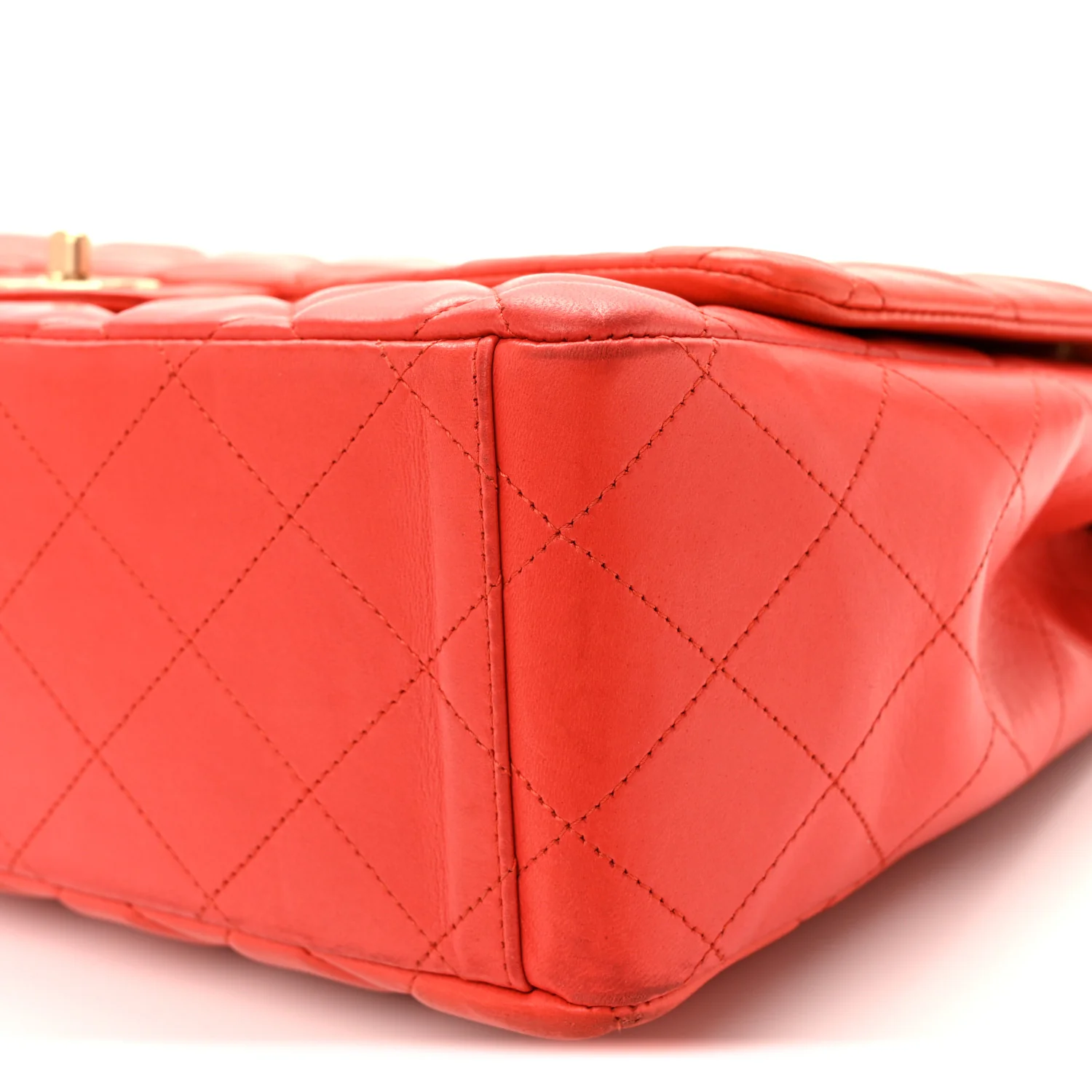 Lambskin Quilted Maxi Single Flap Red - Image 10