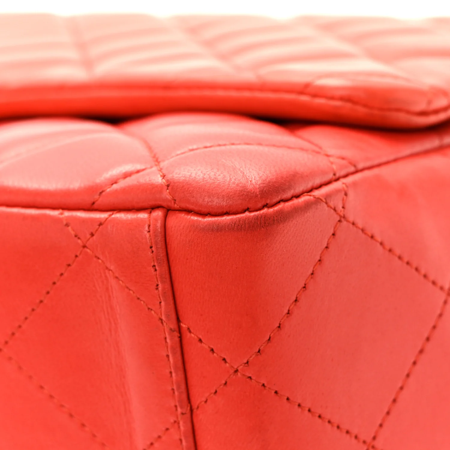 Lambskin Quilted Maxi Single Flap Red - Image 14